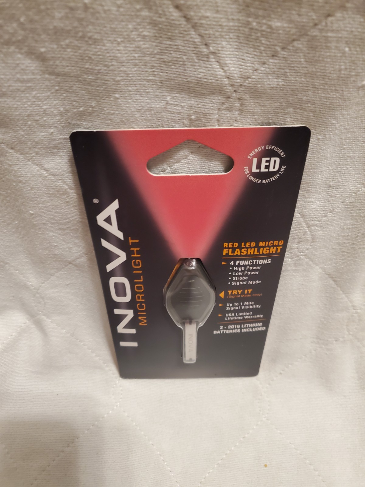 Nite Ize Inova MicroLight, BB-R, Red LED and Black Grip 2016 Production