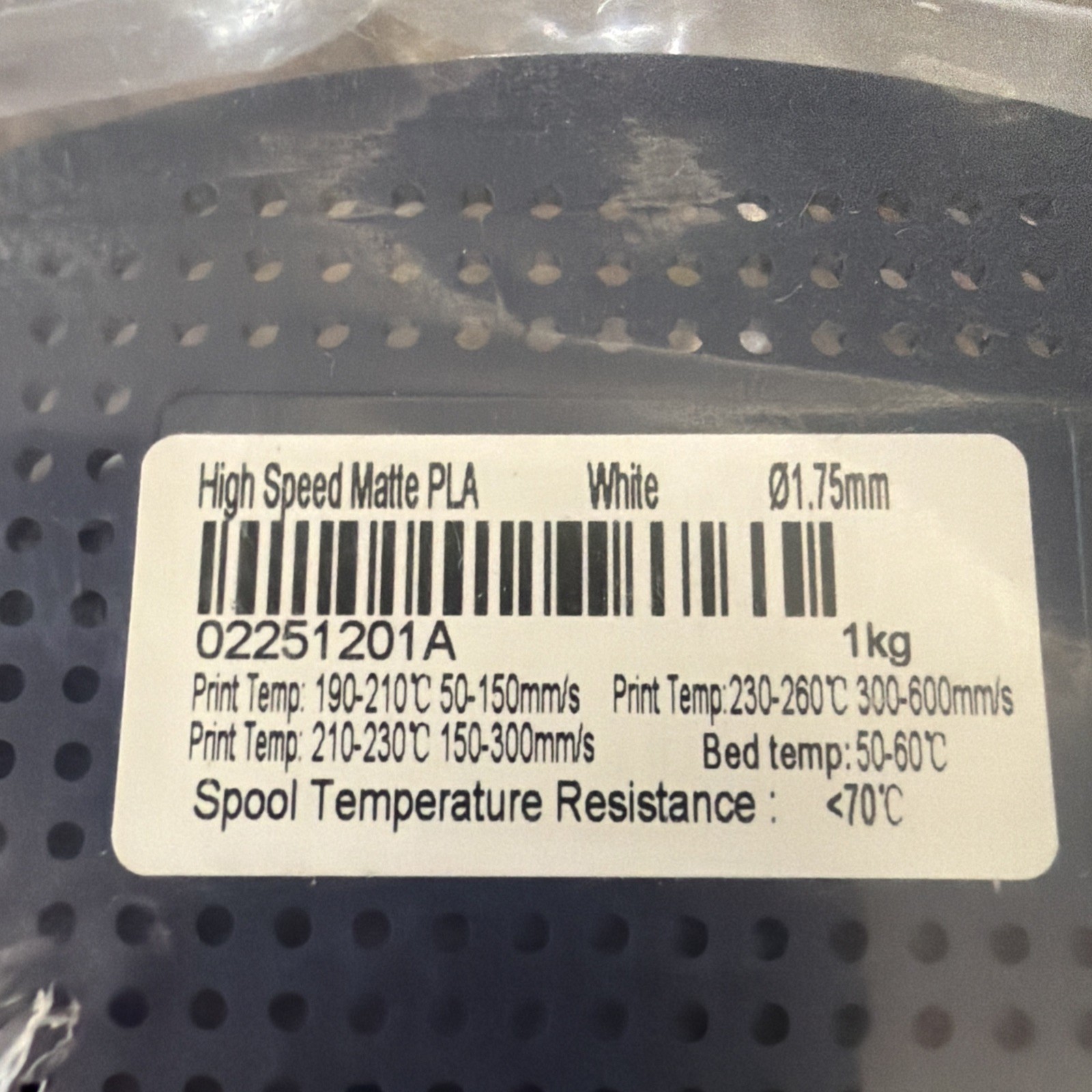 High Speed Matte PLA White