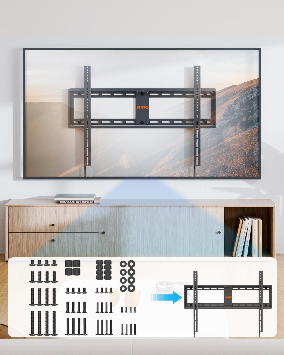 Universal TV Mounting Hardware Kit Set with Box, Includes M4 M5 M6 M8 Screws,...