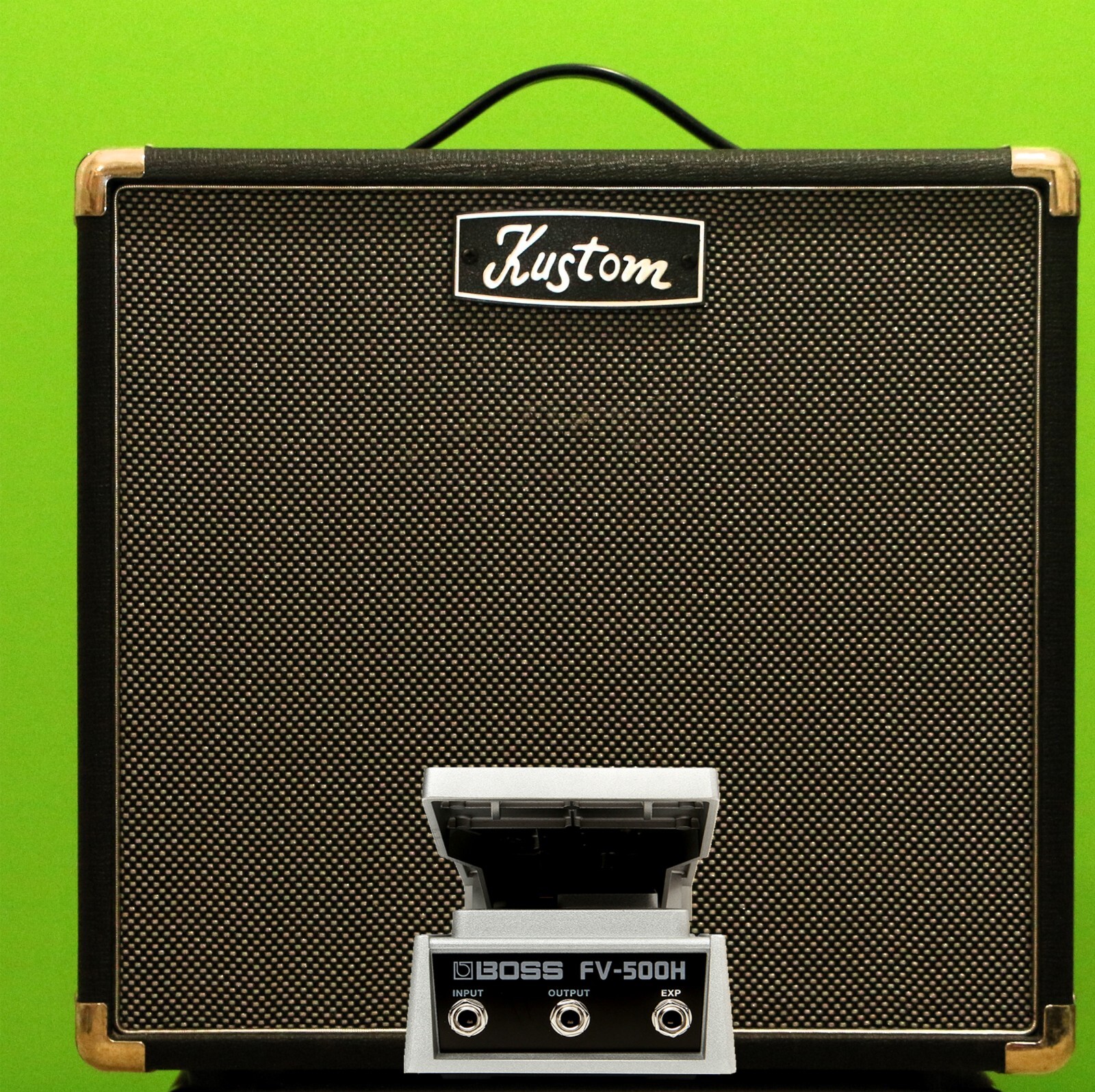 Kustom Defender 1x12 Speaker Cabinet w/ Boss FV-500H Foot High-impedance Volum