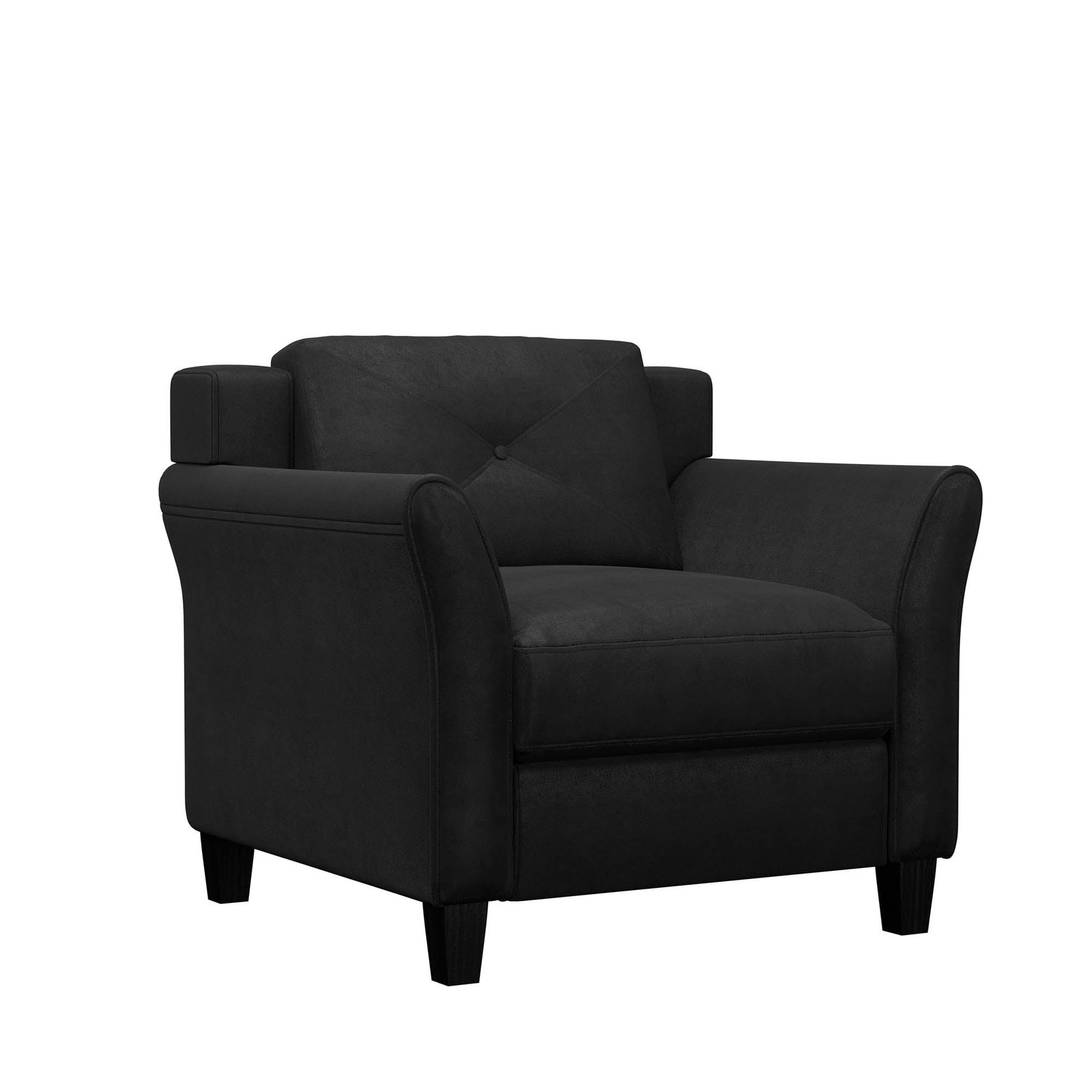 Taryn Club Chair Accent Chair Living Room Single Sofa Padded Seat, Black Fabric