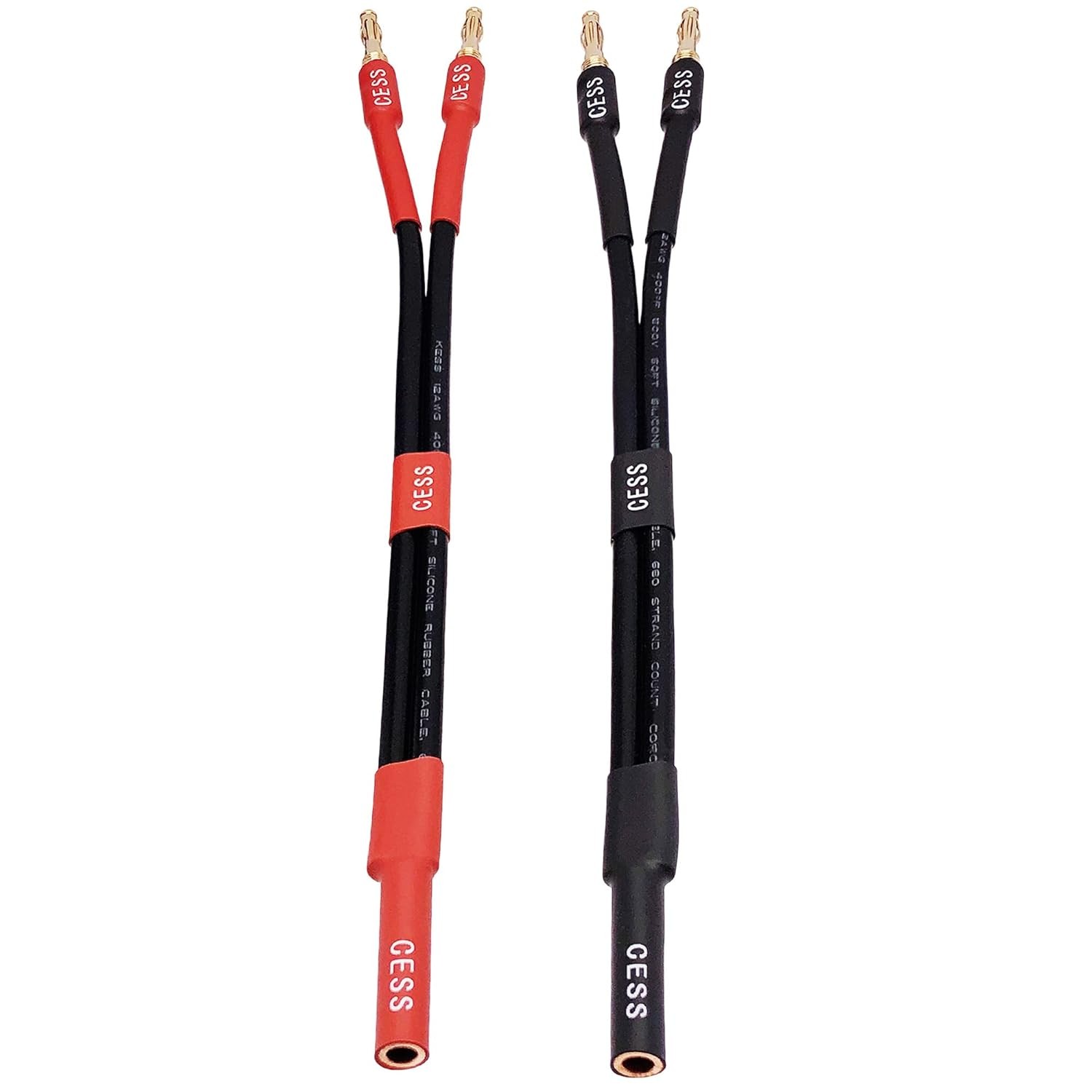 CNCESS CESS-141 Banana Plug Cable Splitter 1-in 2-Out, 2 Pack