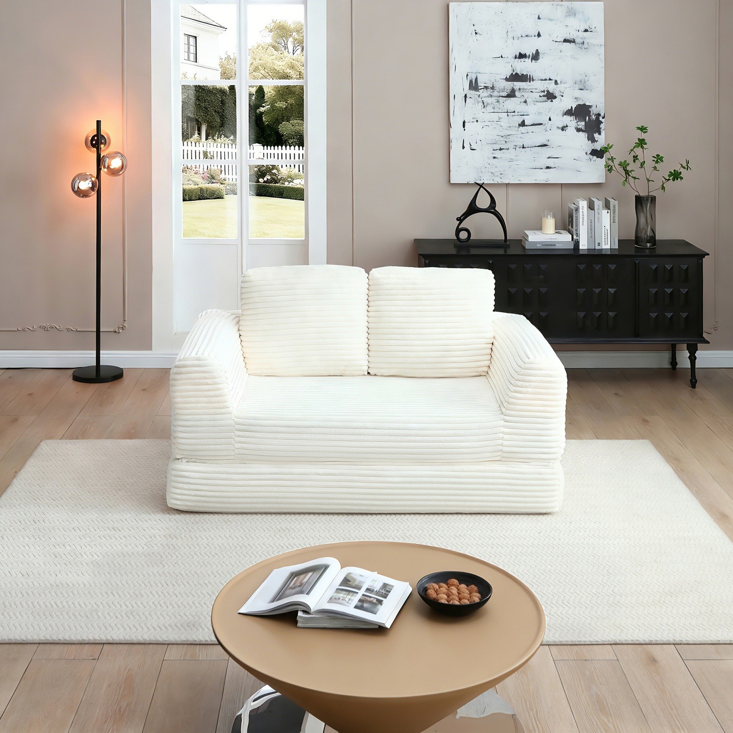 Floor Sofa Bed Futon Convertible Foldable Mattress for Small Spaces No Assembly