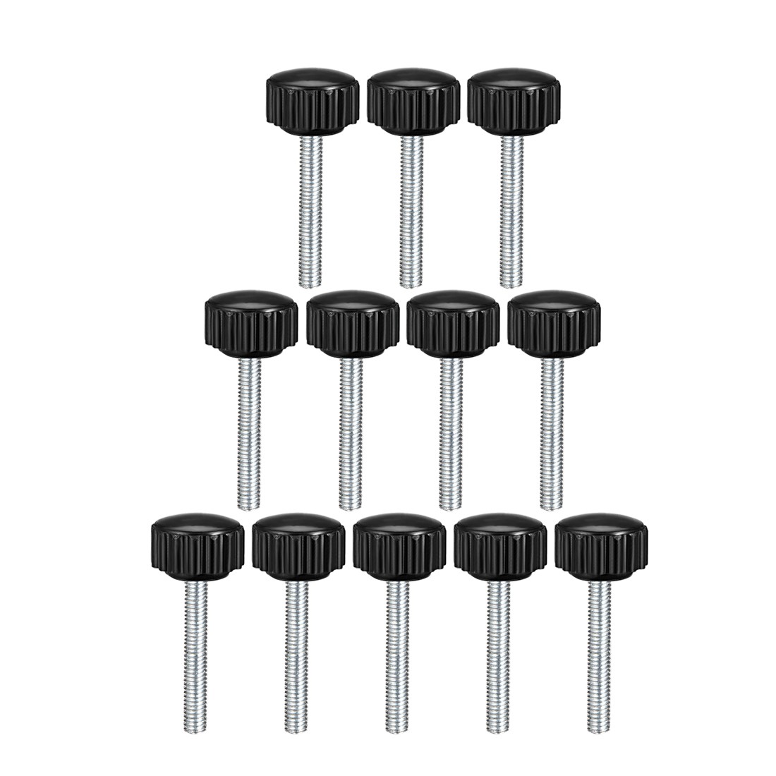 M4 x 30mm Male Thread Knurled Clamping Knobs Grip Thumb Screw on Type 12 Pcs