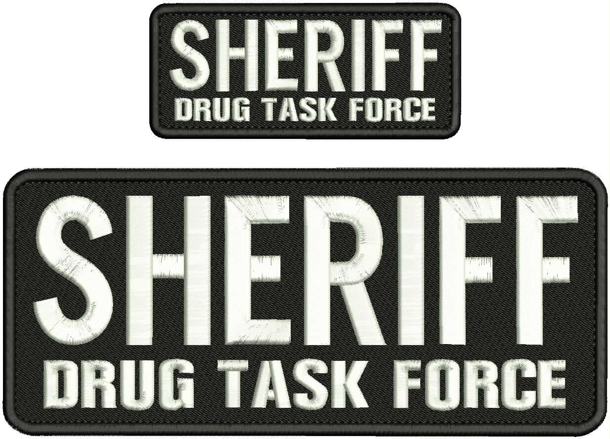 Collectible Embroidery Patch Sheriff DTF 4X10 AND 2X5 White On black