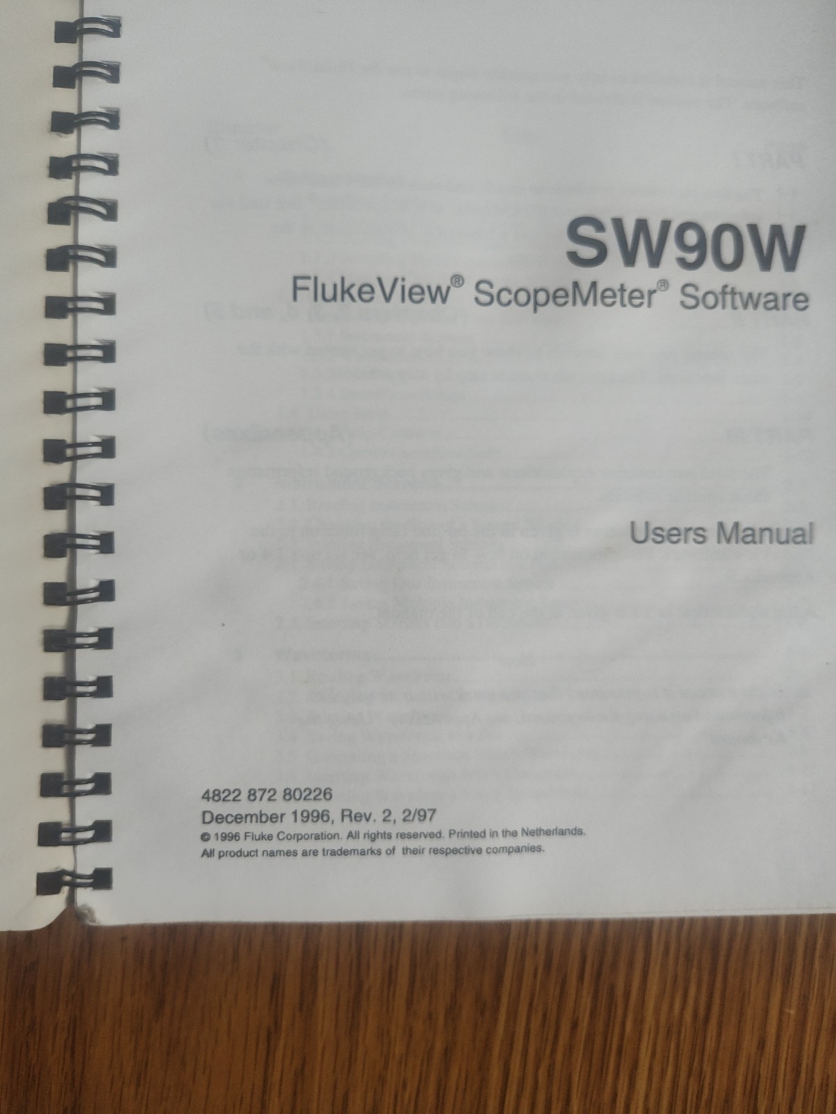 FlukeView Scopemeter Software for Windows Users Manual