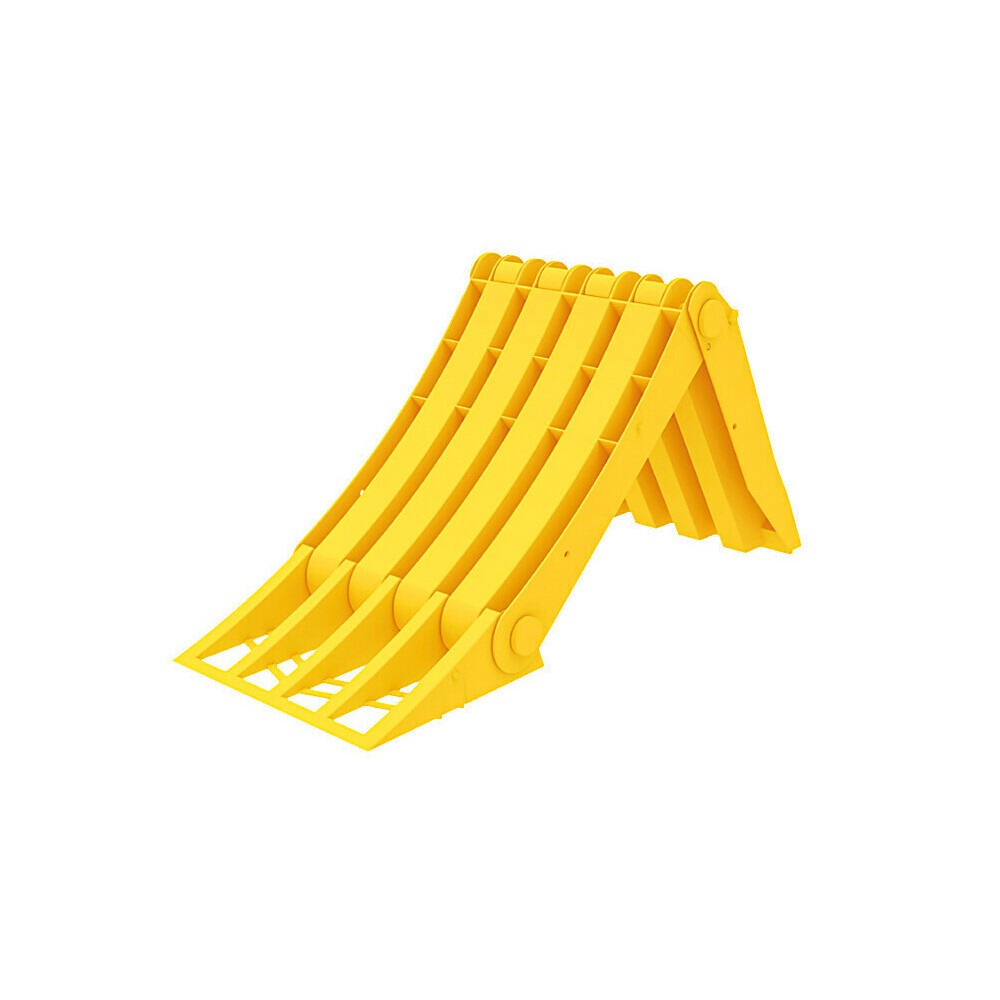 Origamy, foldable thermoplastic wheel chock, DIN76051-E53