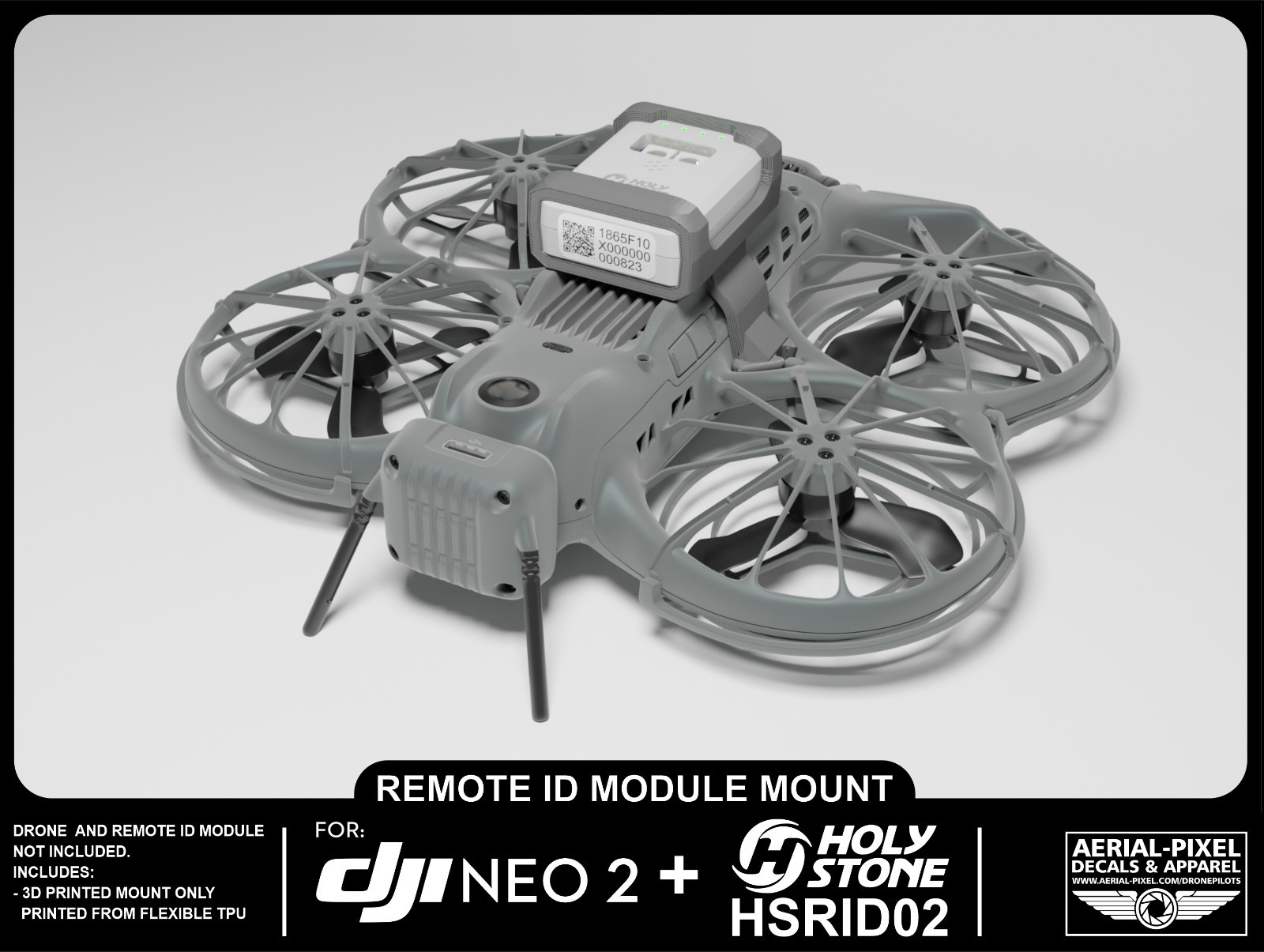DJI Neo 2 Remote ID Mount for Holy Stone, Ruko, Potensic, DroneTag and More!