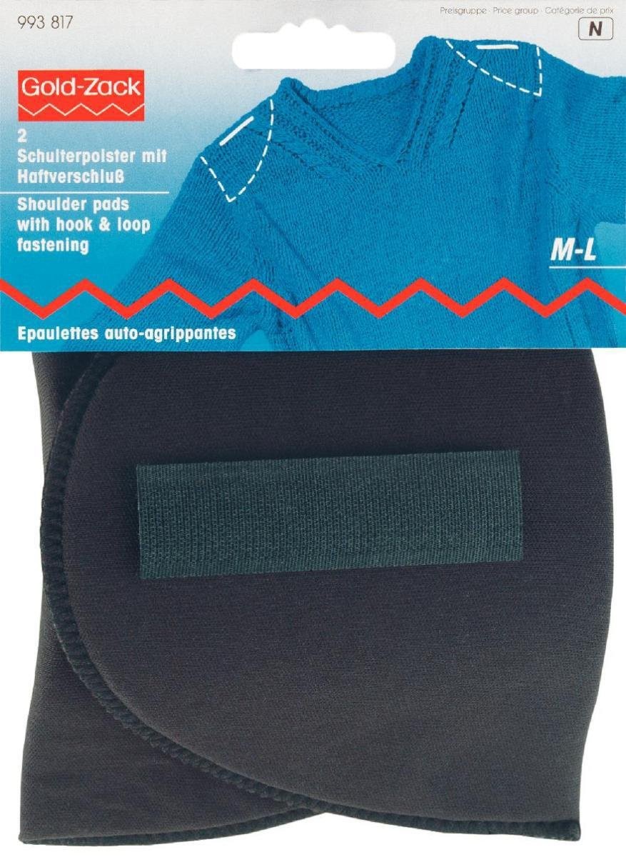 Prym PRYM_993817-1 Shoulder Pads Set-in with Hook and Loop Fastening Black M-L