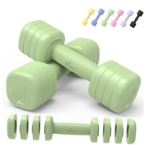 Adjustable Dumbbell Set of 2:  4 in 1 Free Weights Dumbbells Set for Women,