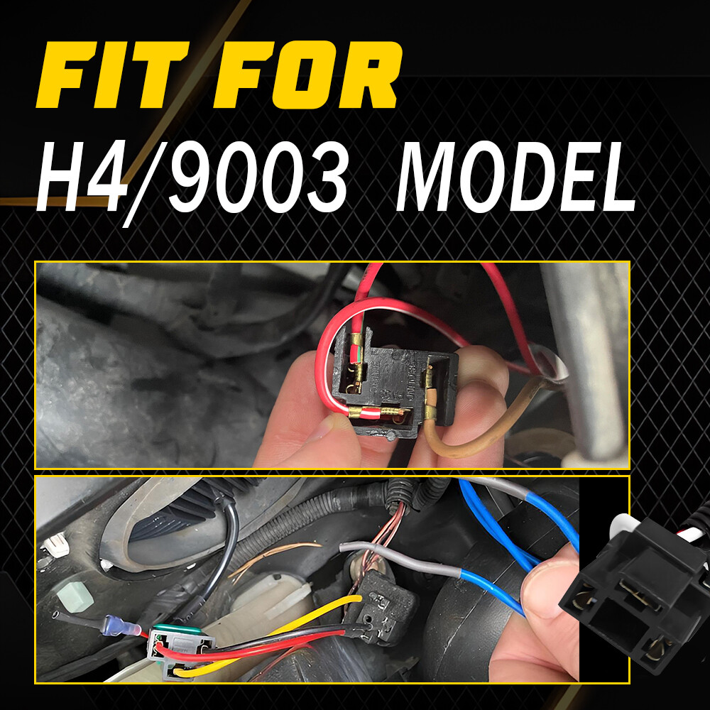 H4 9003 HB2 Female Socket LED Replacement Headlight Connector Wire Harness Plug