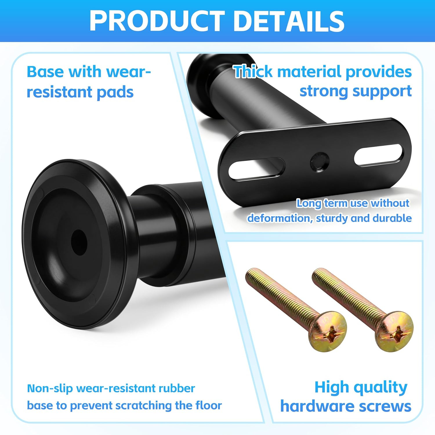 2-Pack Bed Frame Support Legs Stabilizer Replacement Universal Slat Reinforce...