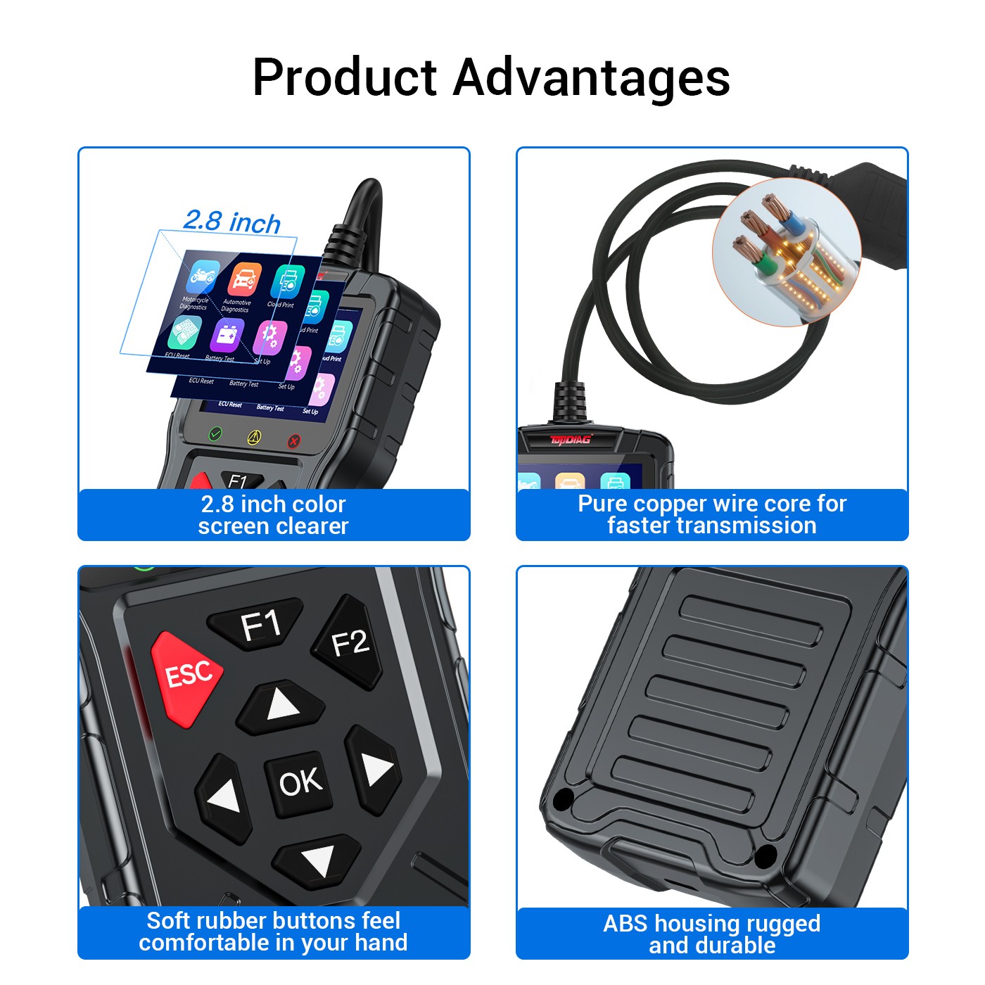 Motorcycle Vehicle OBD2 Scanner Fault Code Read Car DTC Lookup Diagnostic Tool