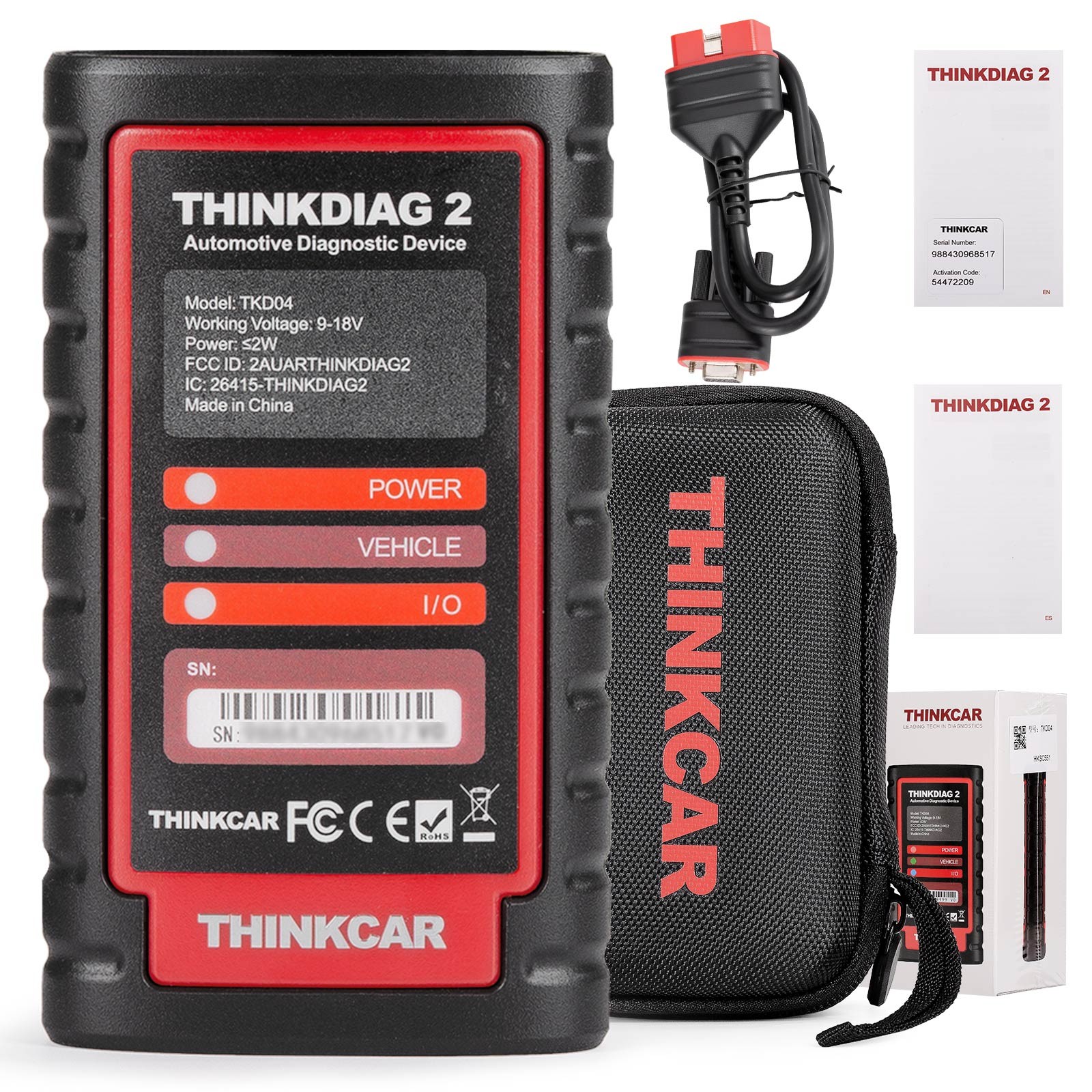 THINKCAR Thinkdiag 2 Bidirectional Diagnostic OBD2 Scanner Coding All Brand Free