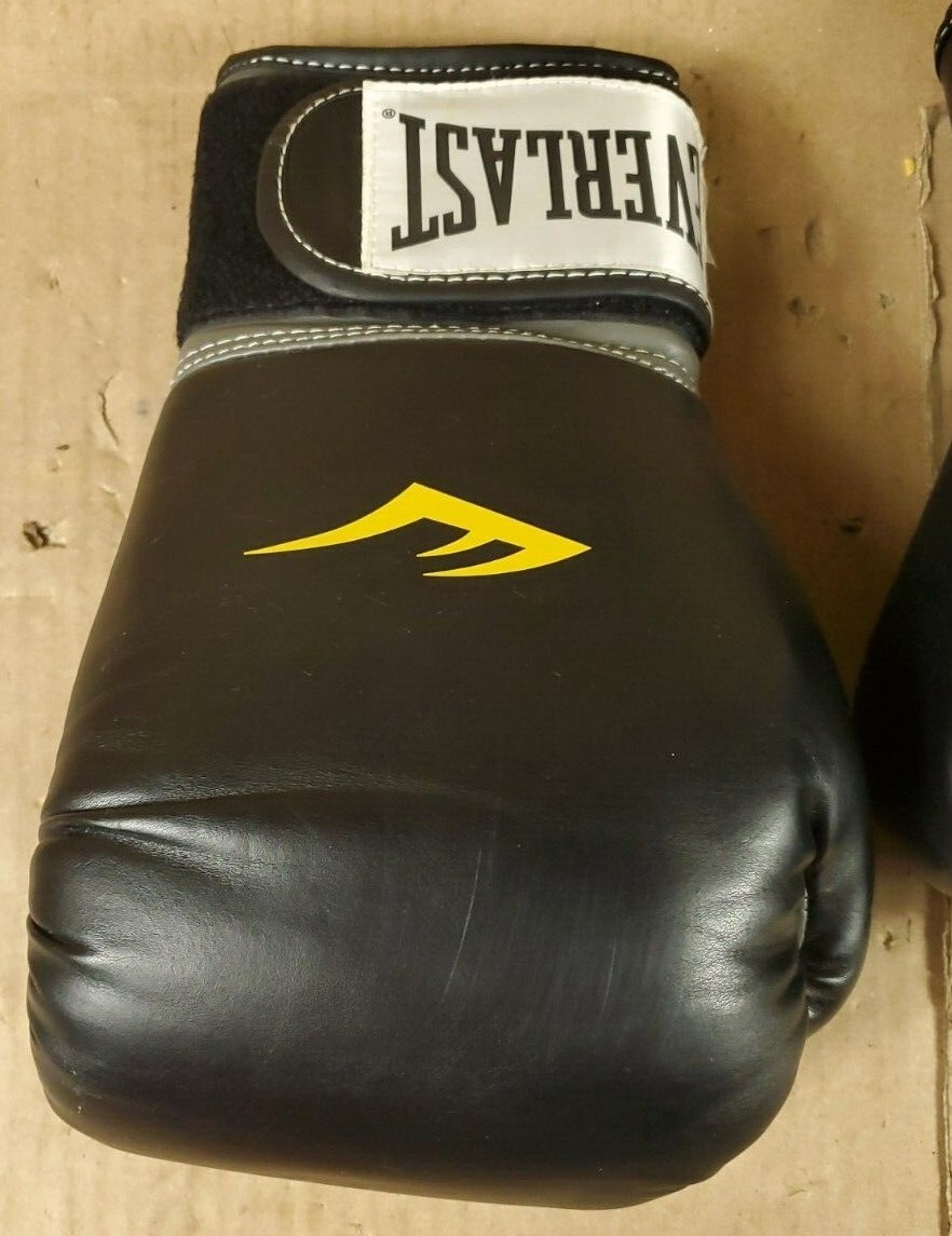 Everlast Black 14 Oz. hook & loop Boxing Training Sparring Gloves New No Package