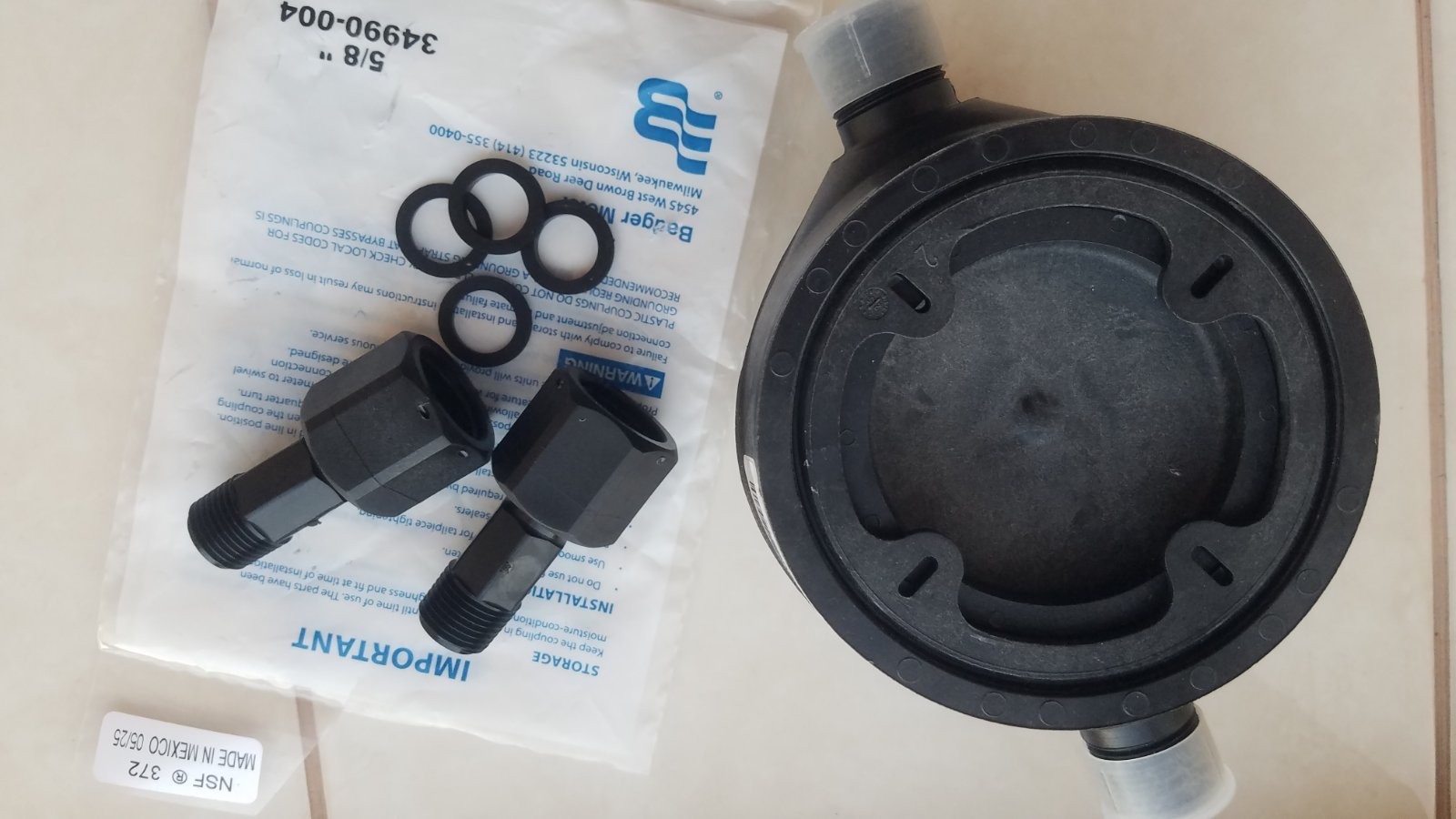 badger meter M25 Plastic Water Meter NSF61 Base With Couplings
