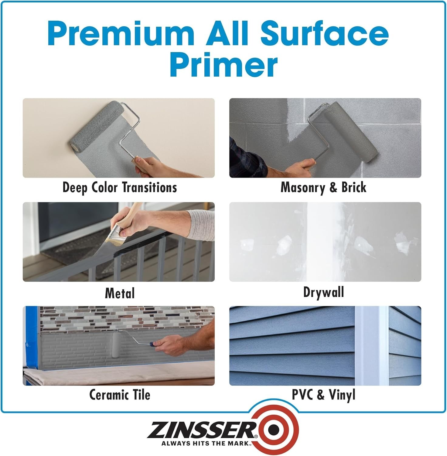 All Surface Primer by Bulls Eye 1-2-3 - Rust Resistant, Interior/Exterior, Quart