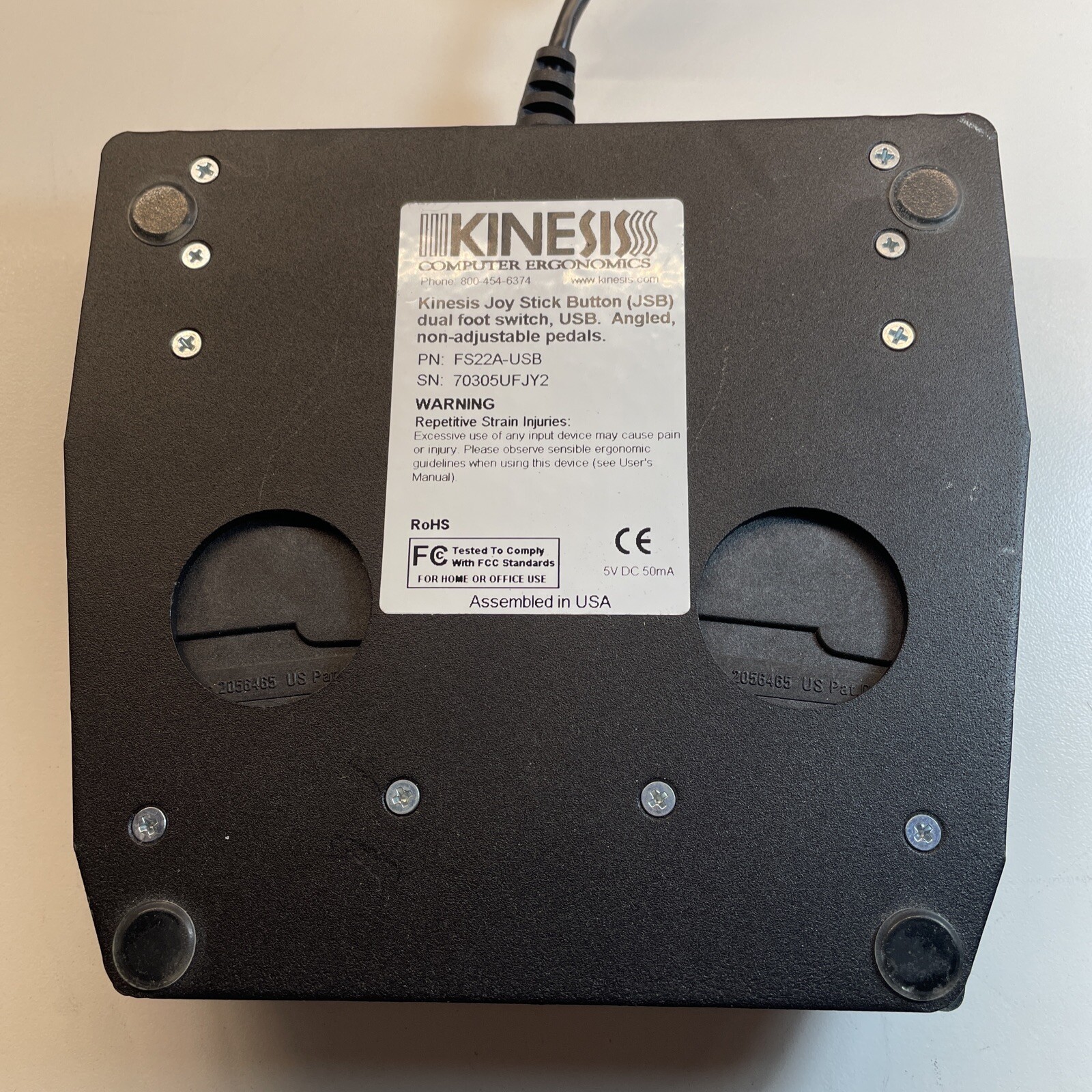 KINESIS Joystick button Dual Action Foot Switch/ USB FS22A-JSB