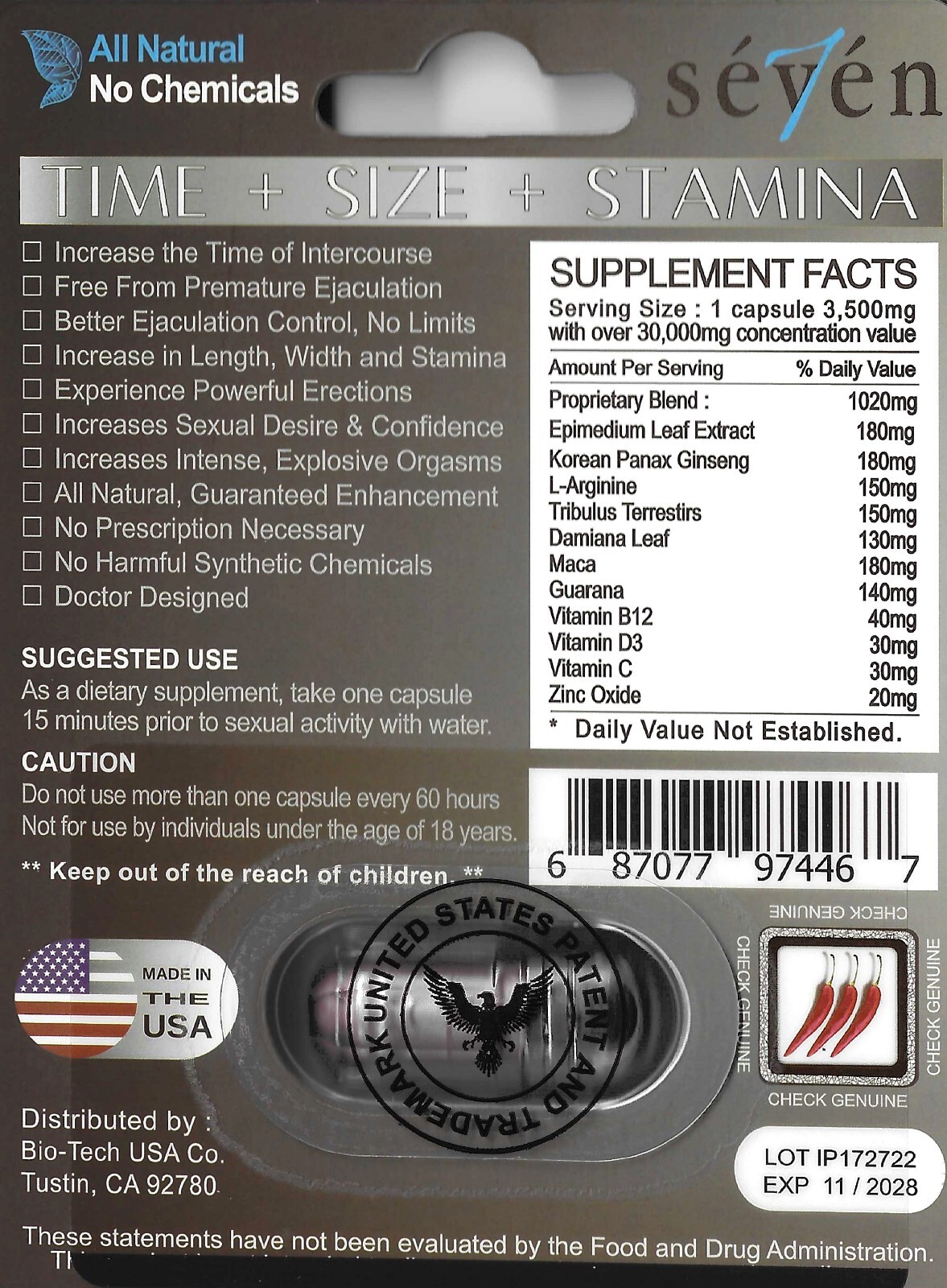 (24 Pack) Seven 7 30000 Male Enhancement Pills
