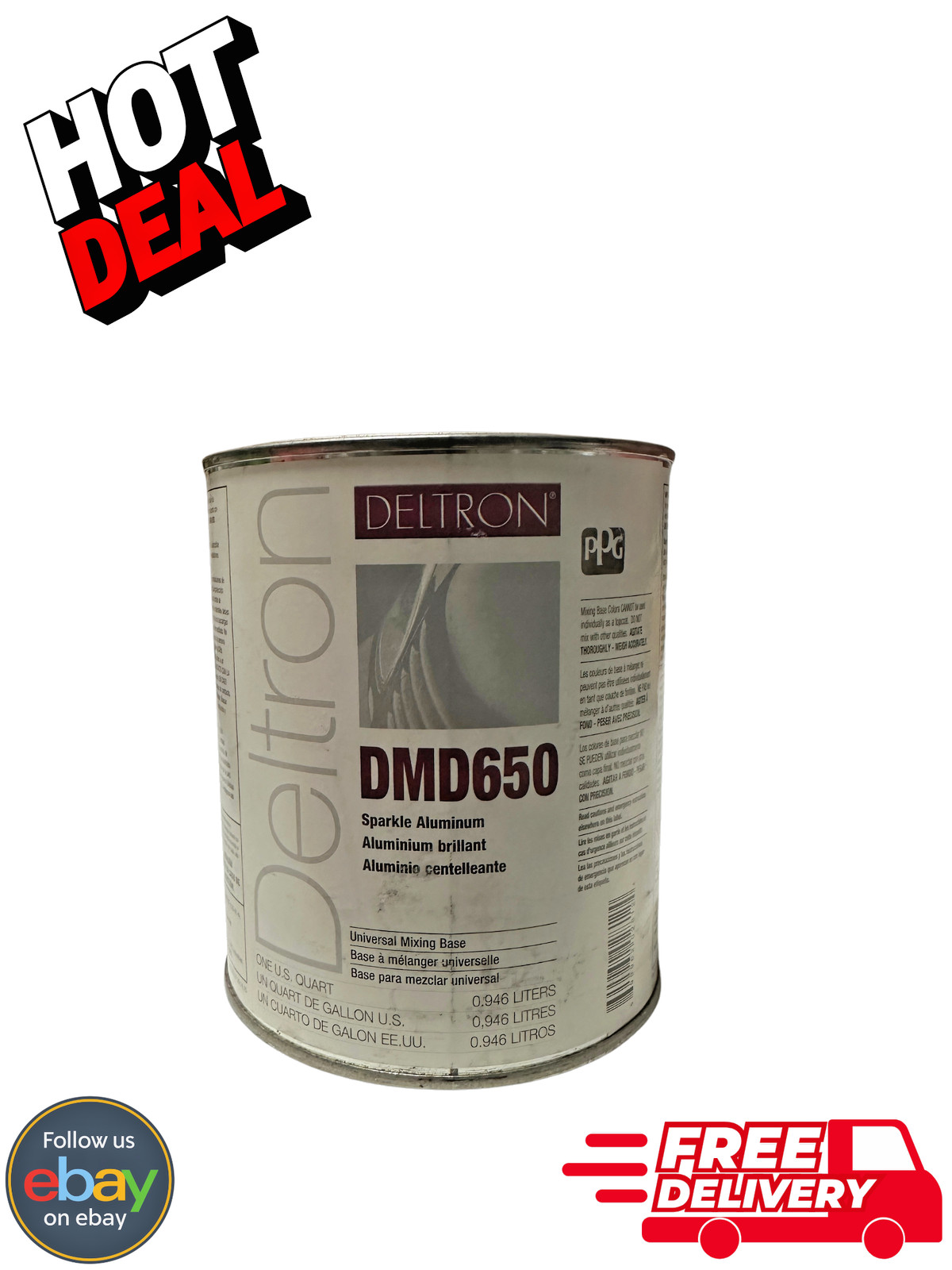 PPG Deltron DMD650 Sparkle Aluminum Mixing Base QT
