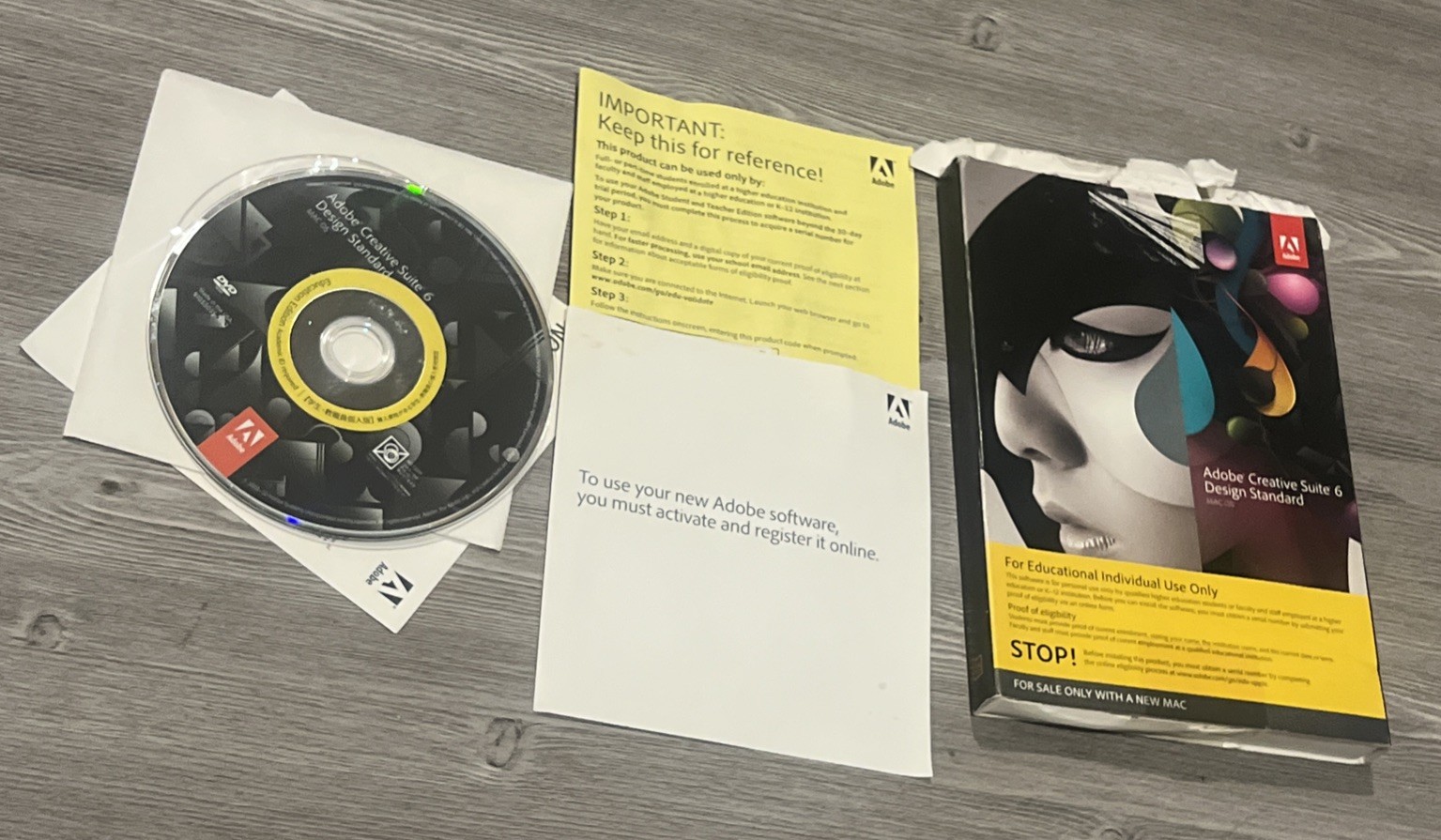 Adobe Creative Suite 6  Design Standard Student Teacher  w/Mac Code 1 Disc