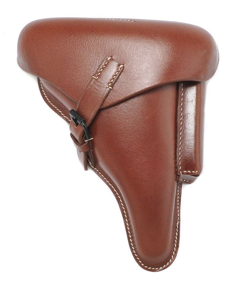 German P08 Luger Holster WW2 marked "Gebruder Klinge Dresden 1939" Brown Leather