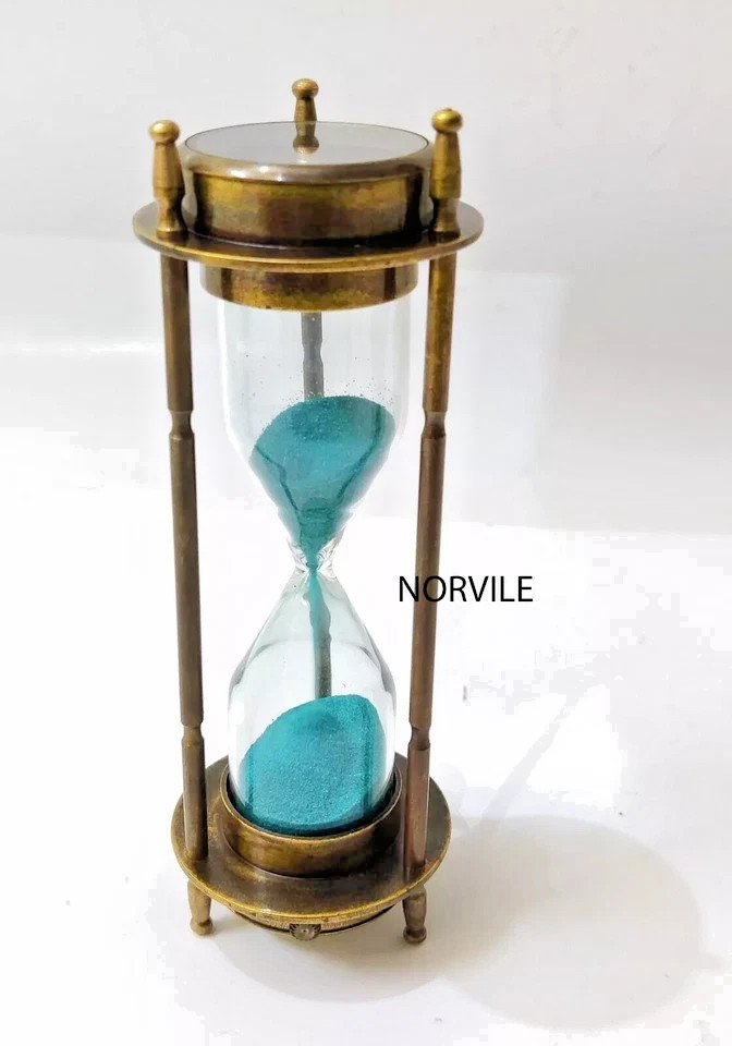 Sand Timer Hourglass Brass Nautical Maritime Hour Glass Vintage Sand Clock Gift