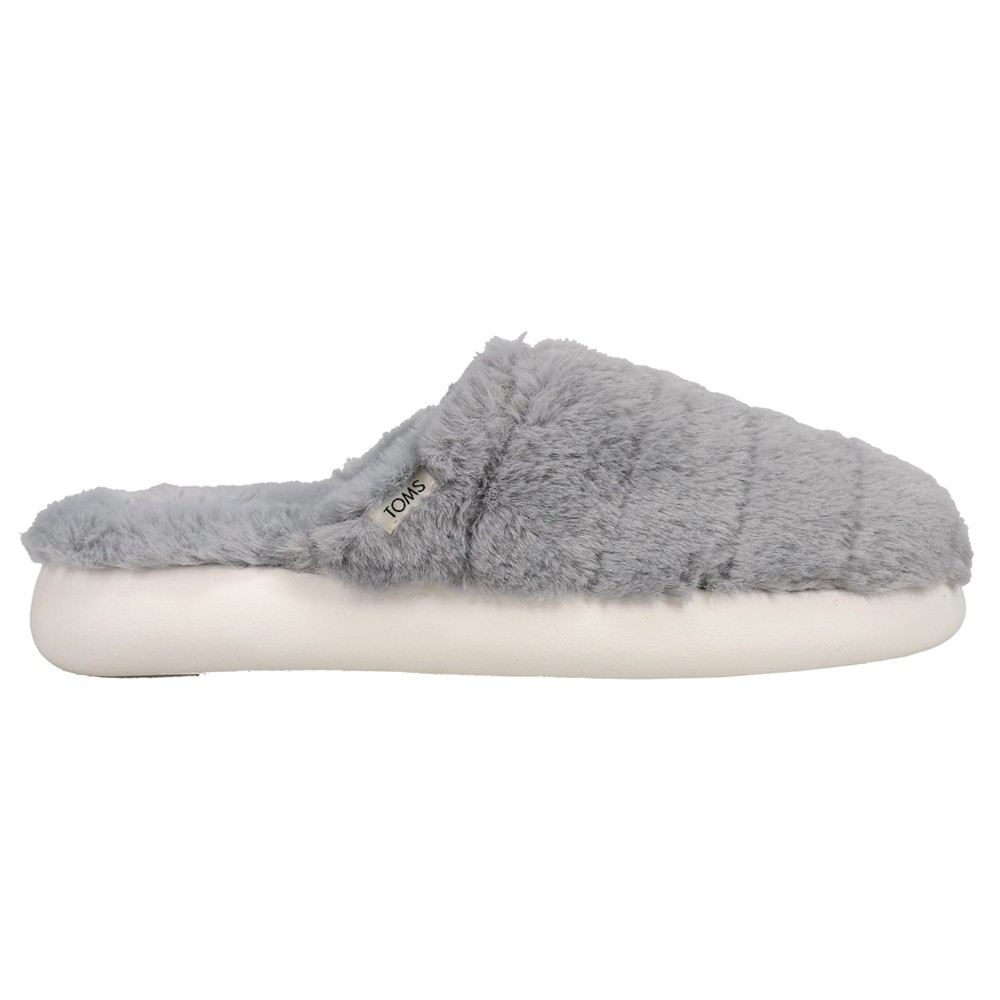 TOMS Alpargata Fuzzy Mallow Mules Womens Grey Flats Casual 10017378