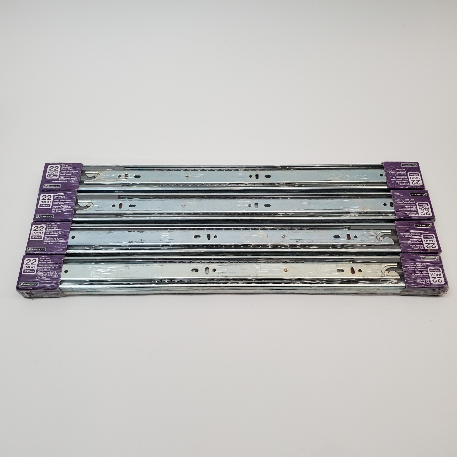 Lot of 4 Sealed Liberty 22" Soft Close Ball Bearing Drawer Slides Pair 559mm
