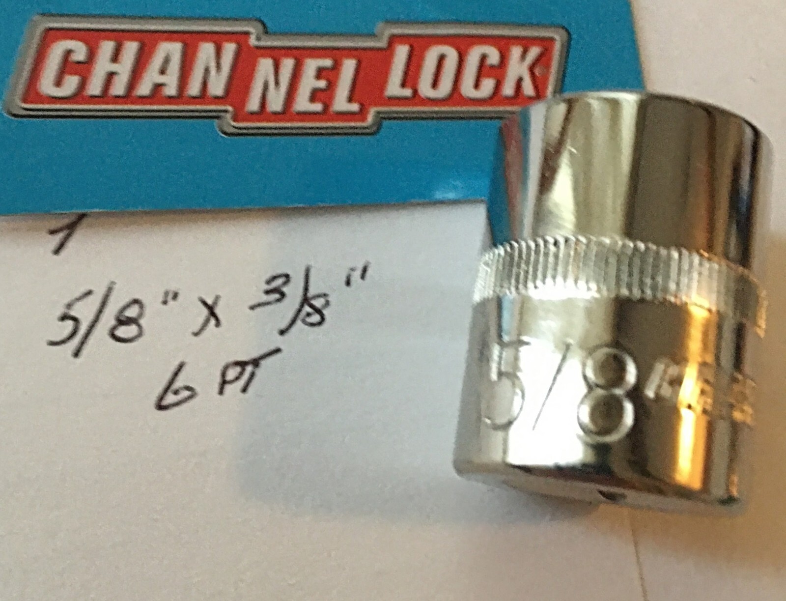 CHANNELLOCK 5/8" x 3/8" DR  STANDARD  SOCKET  6 Point Free USA Shipping