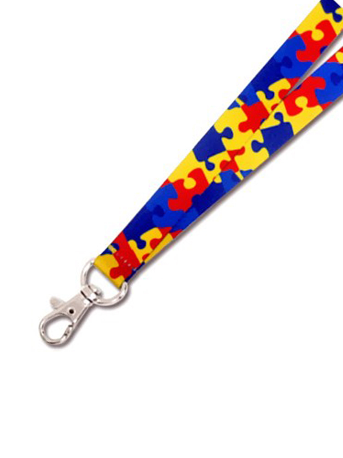 PinMart's Autism Awareness ID Lanyard Puzzle Piece Keychain w/ Safety Breakaway