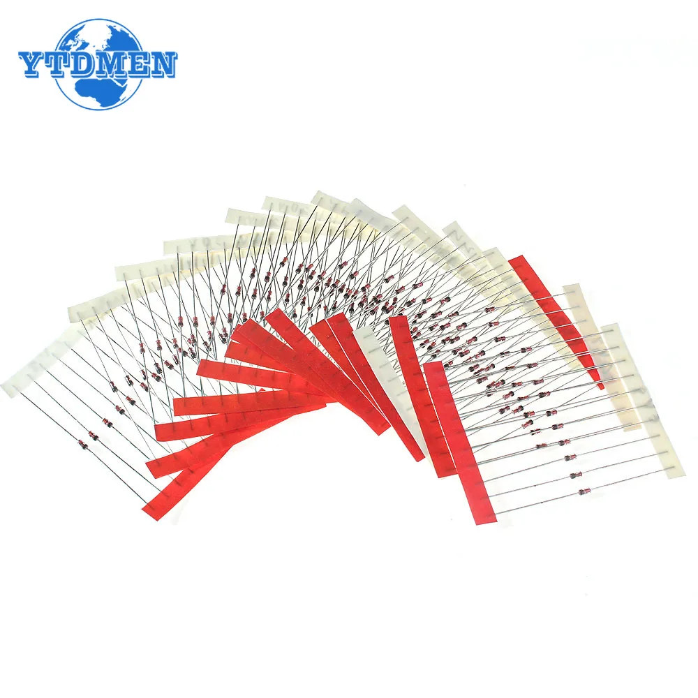140PCS 0.5W Zener Diode Kit 3.3V-30V 14 Values Assorted for DIY Electronics