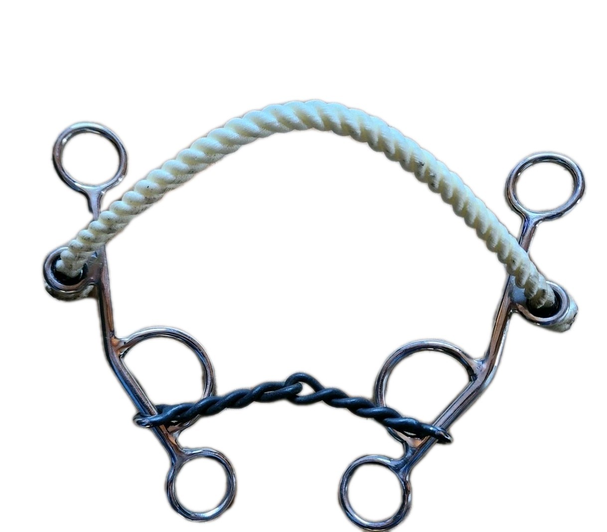 Western Rope Nose Combo Twisted Wire Gag Snaffle