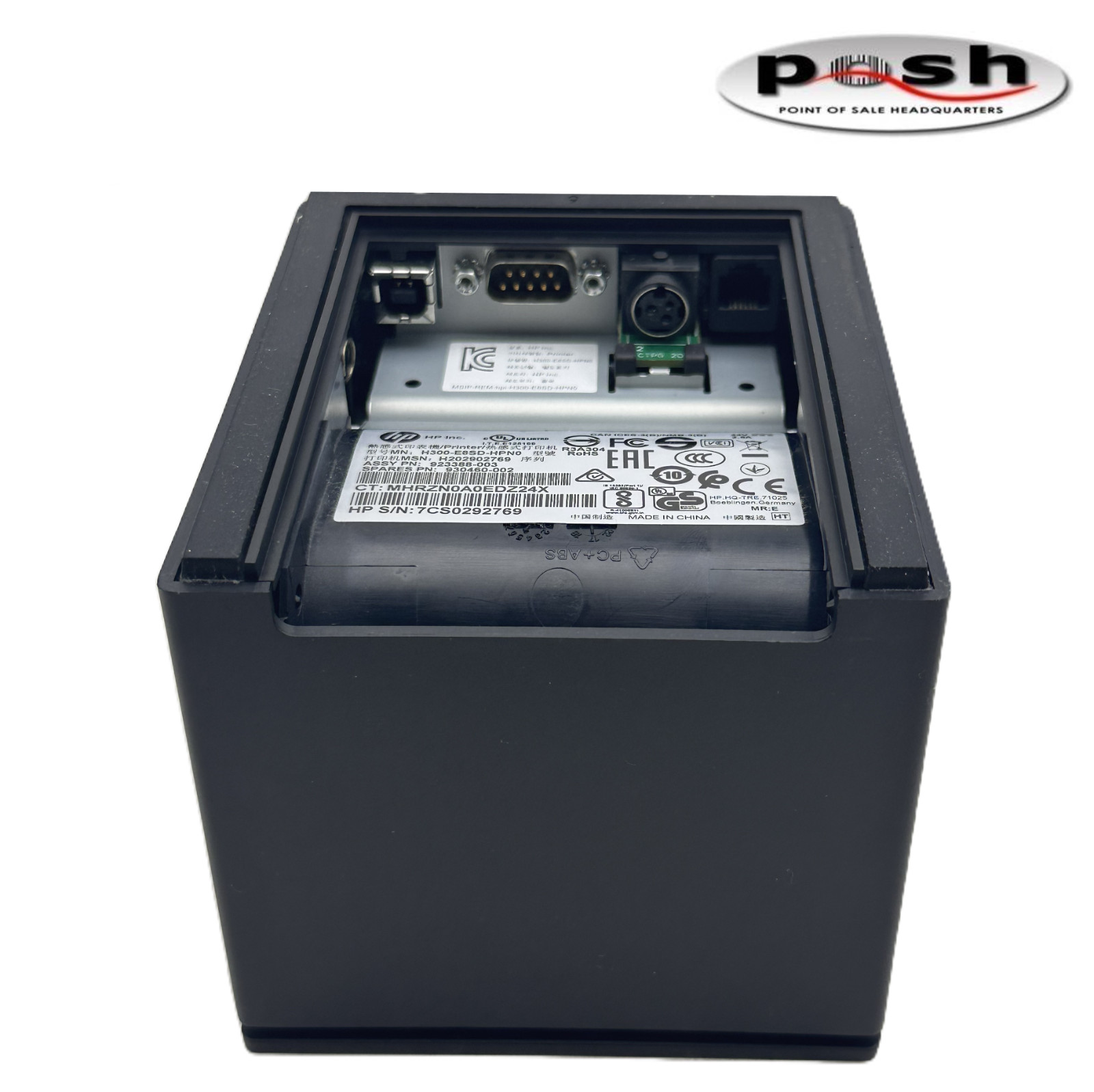 HP Black H300-E8SD-HPN0 Compact Thermal Receipt Printer with Power Supply