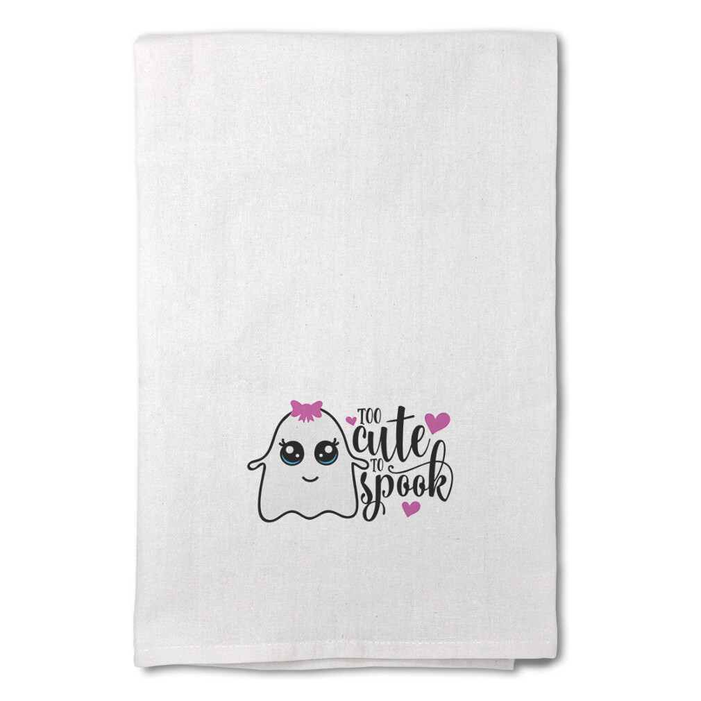Decor Flour Kitchen Towels Too Cute to Spook Multicolour Halloween White