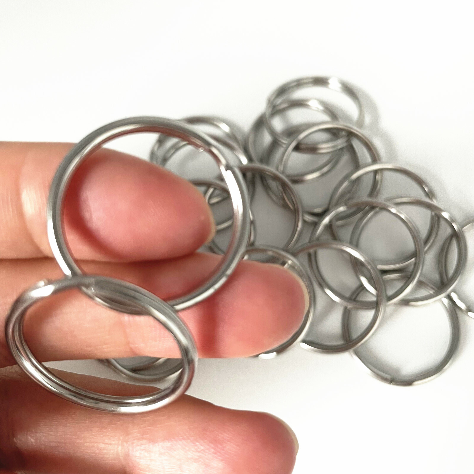 Stainless Steel Key Ring Split Rings Solid Round Wire Keyring Key chain 15-35mm