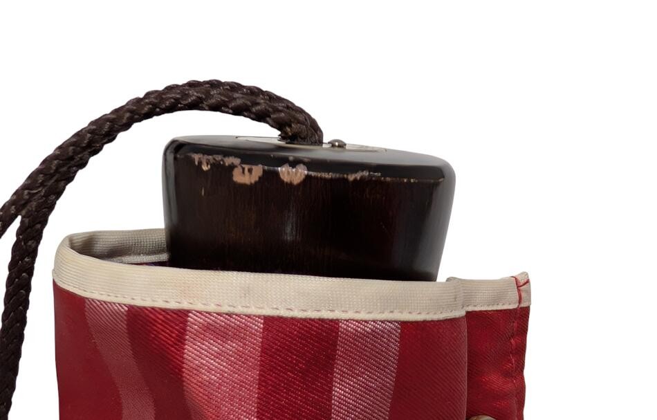 Burberry Folding Umbrella Red Check Pattern Rain Parasol Authentic Genuine