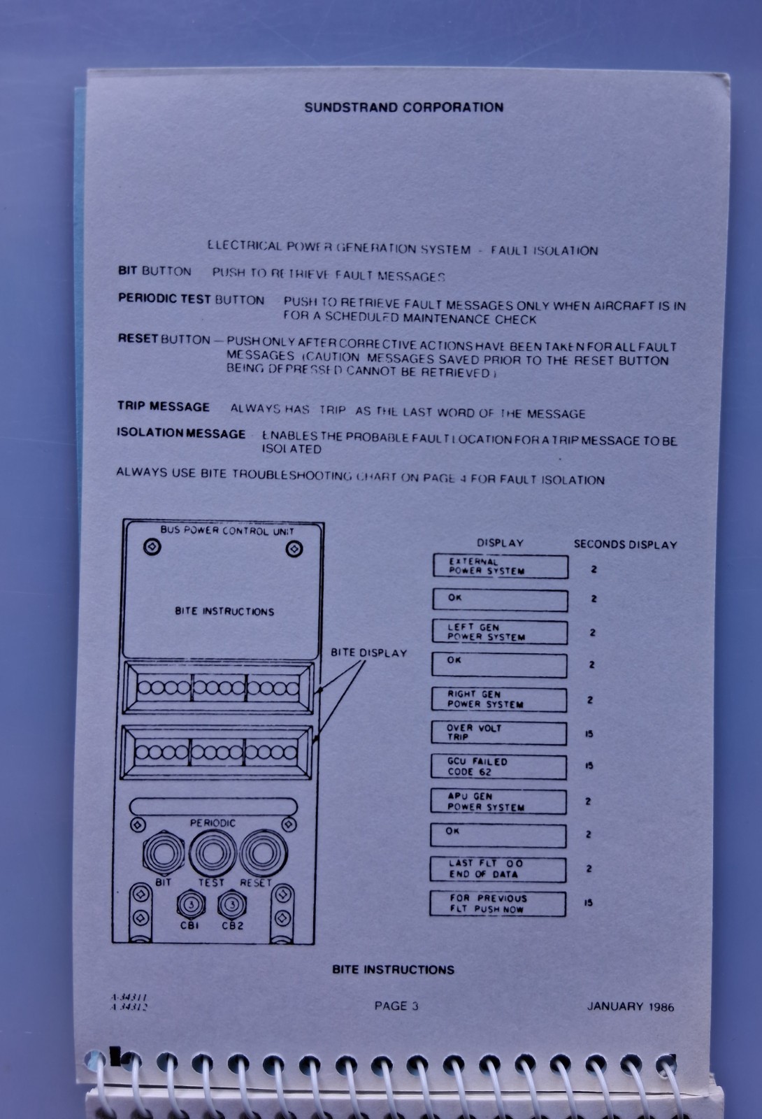 Sundstrand 757 ELECTRICAL POWER GENERATION SYSTEM TROUBLESHOOTING GUIDE, 1986