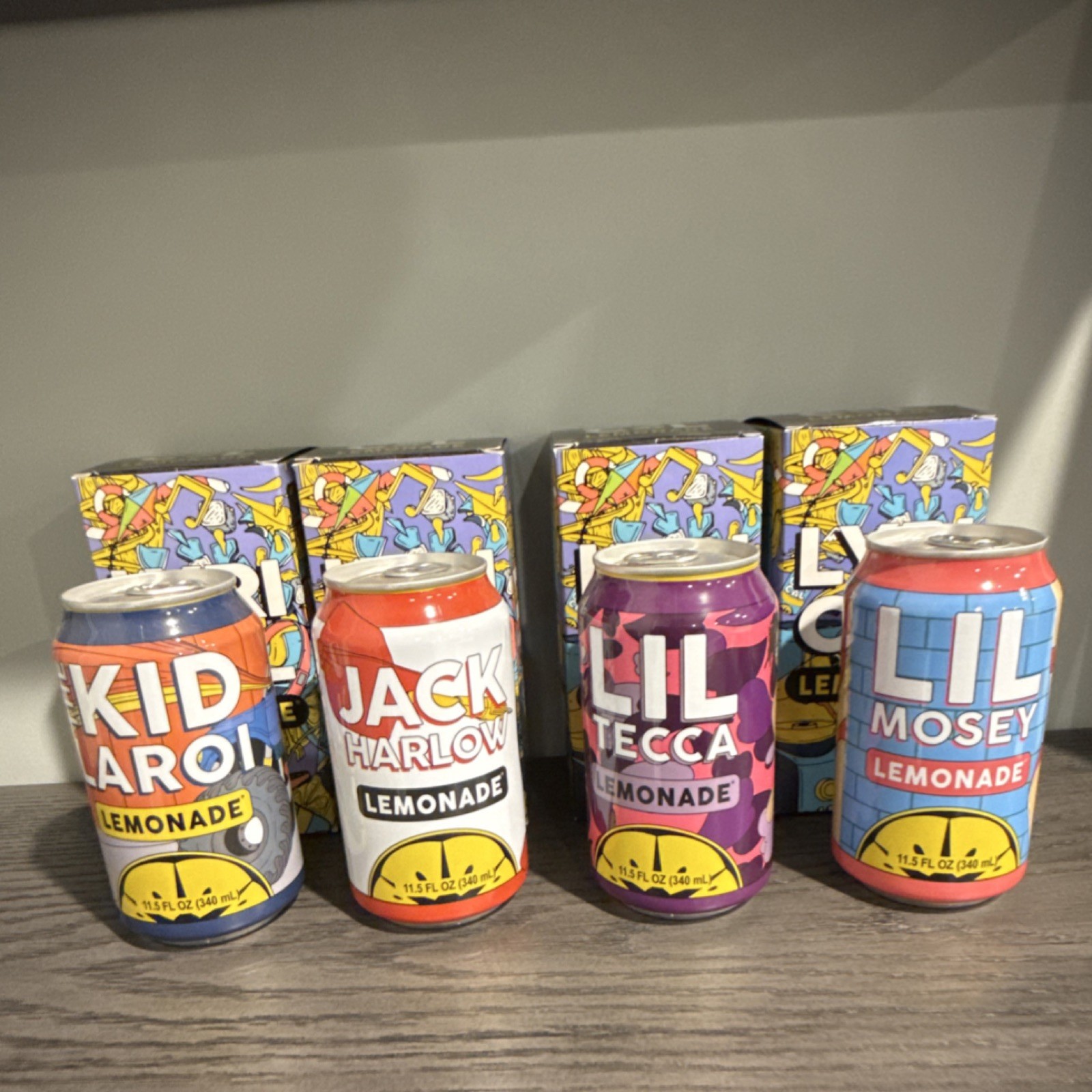LYRICAL  LEMONADE Multicolor Collectible Soda Cans Set Featuring Rap Artists