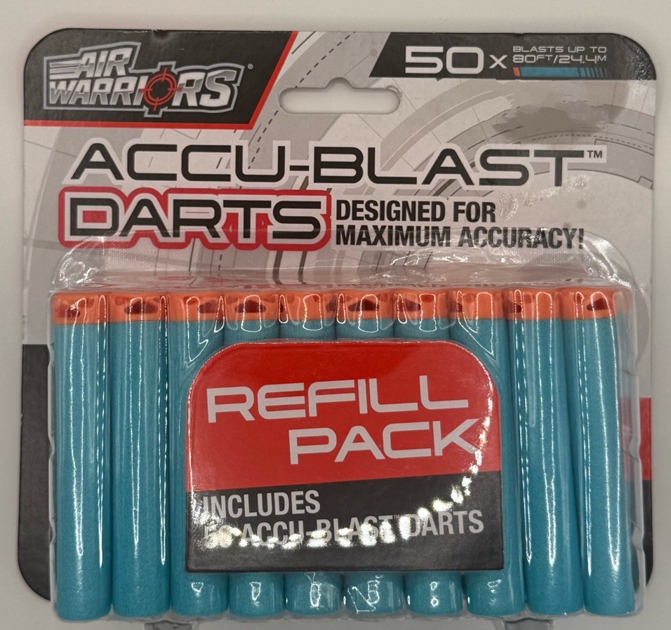 Air Warriors Accu Blast Darts Refill Pack 50 Darts Per Pack