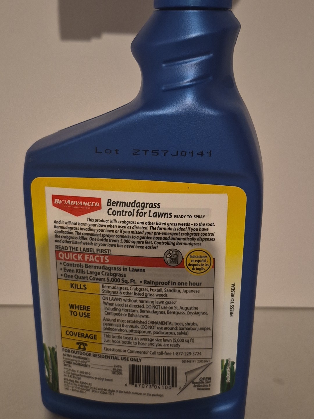 BioAdvanced 704100B Bermuda Grass Weed Killer Bermudagrass Control for Lawns, 32