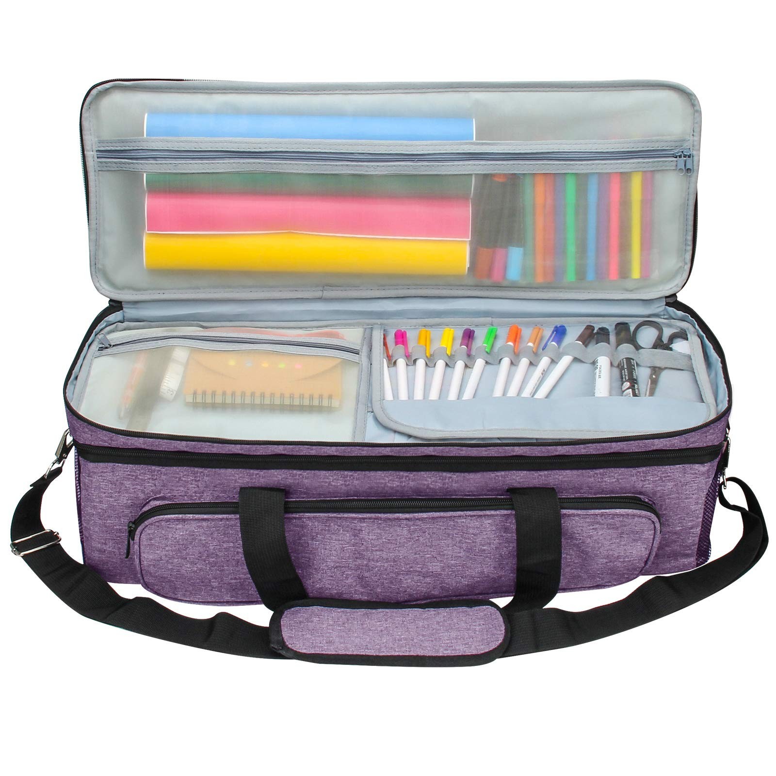 Luxiv Double-Layer Carrying Case for Cricut Explore/Air/Maker - Portable 2 La...