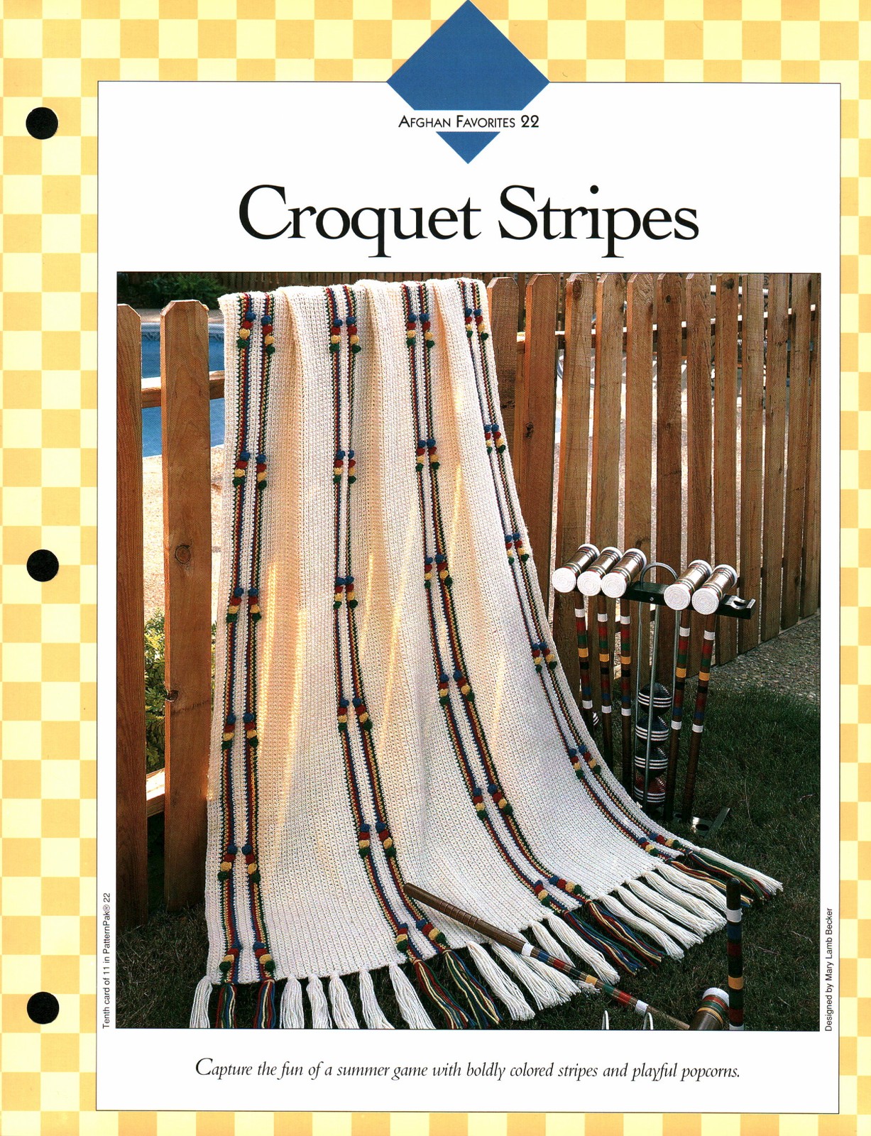 Croquet Stripes Afghan - Afghan Favorites 22 | Vanna Crochet Faves 85220-J
