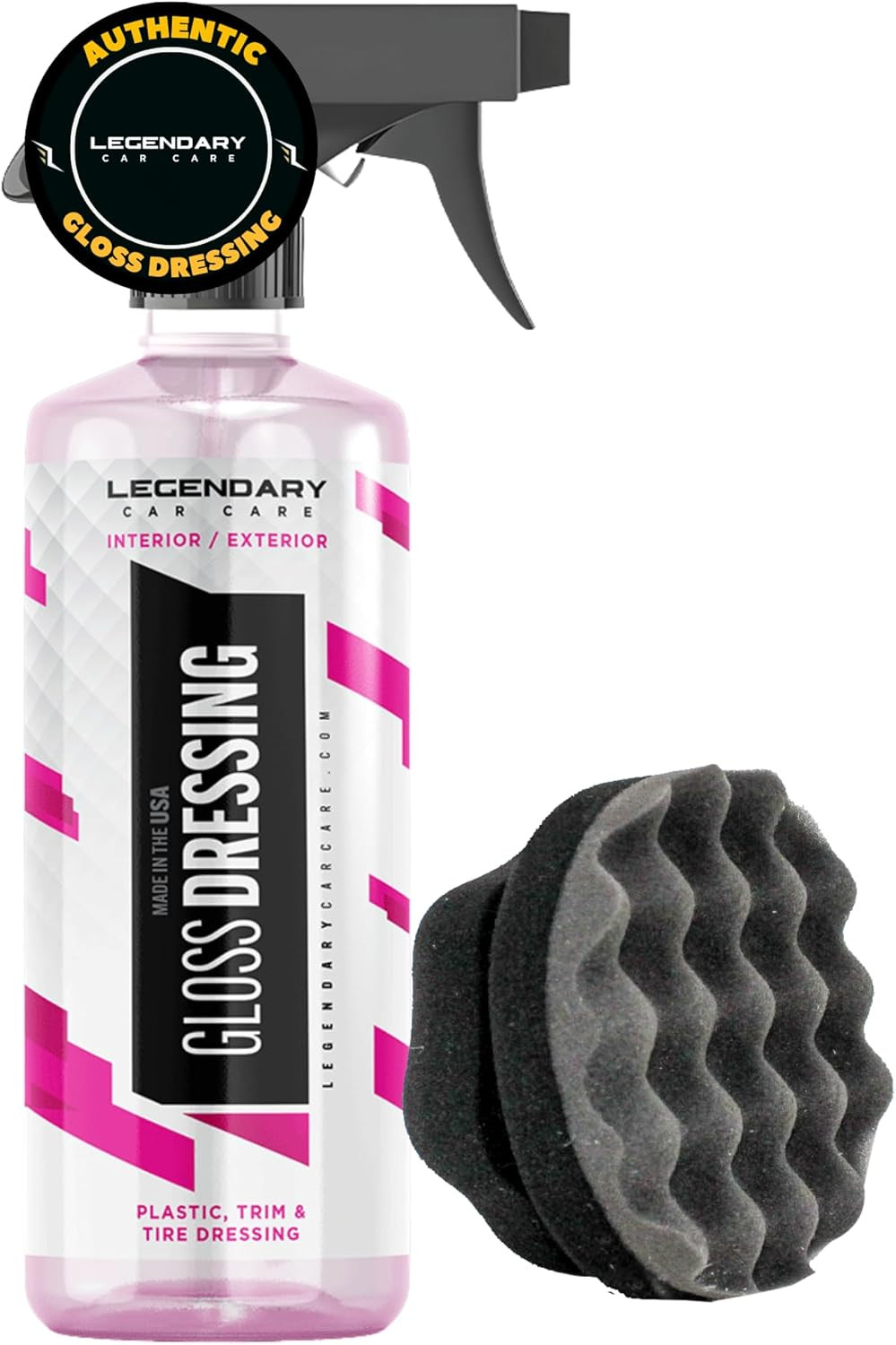 Legendary Gloss Dressing with Applicator 16oz - Tire Shine Spray & Plastic Resto