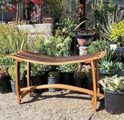 Reclaimed Wine Barrel Oak Wooden Bench - Oiled