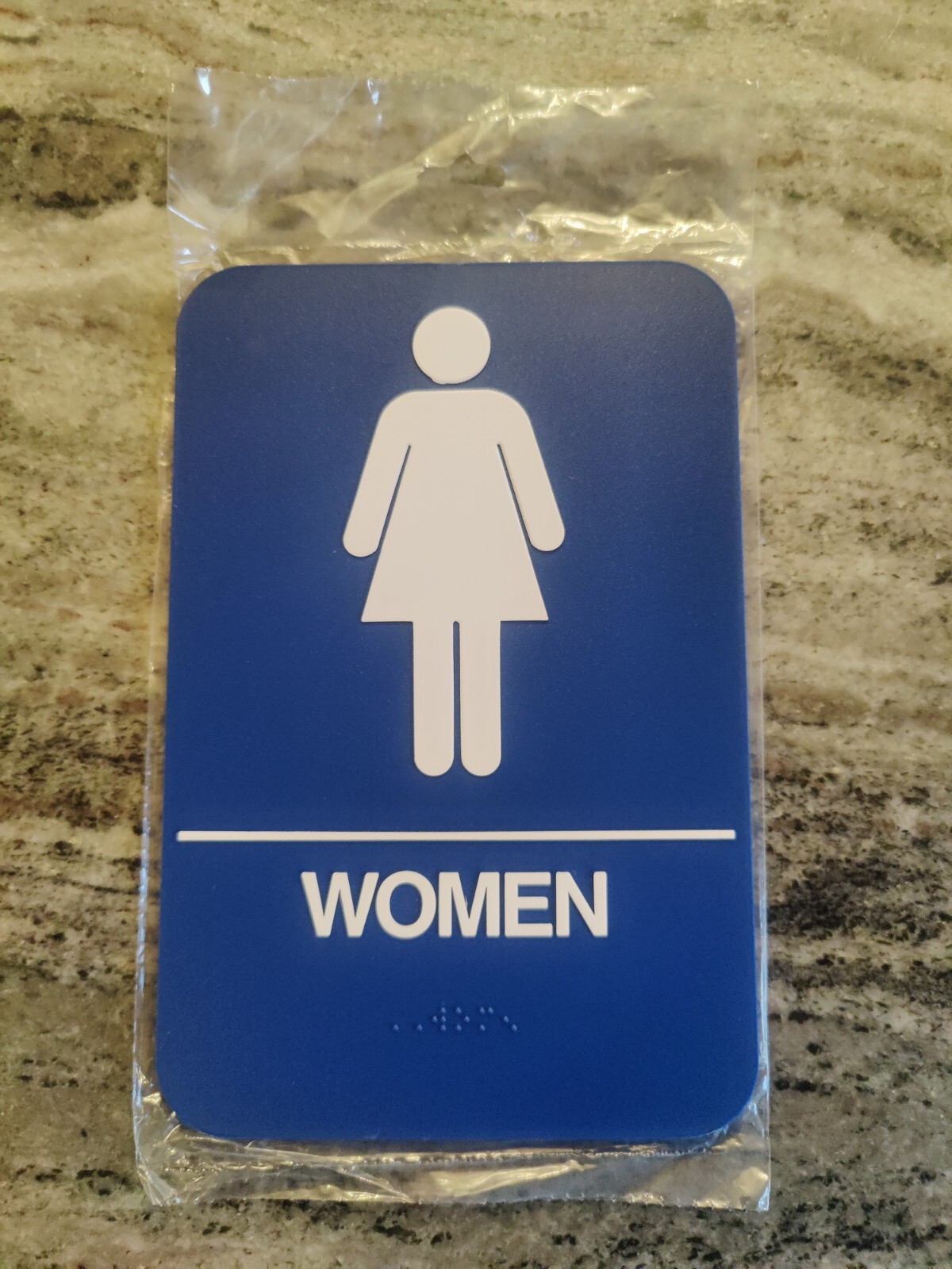 Don-Jo HS-9070-04 DON-JO ADA COMPLIANT SIGN, WOMEN'S ROOM BLUE With Braille 6x9