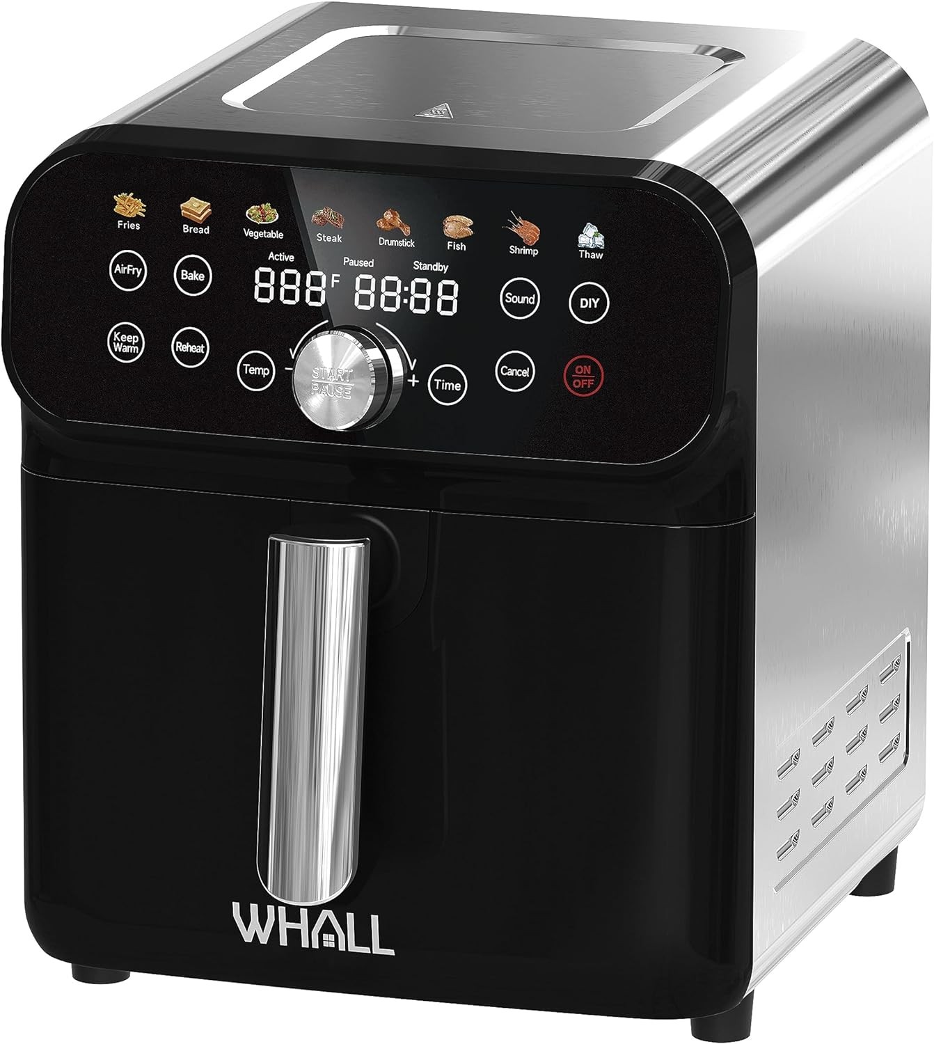 Whall Air Fryer, 6.2QT Air Fryer Oven w/Touchscreen AF06D02-M - Stainless Steel