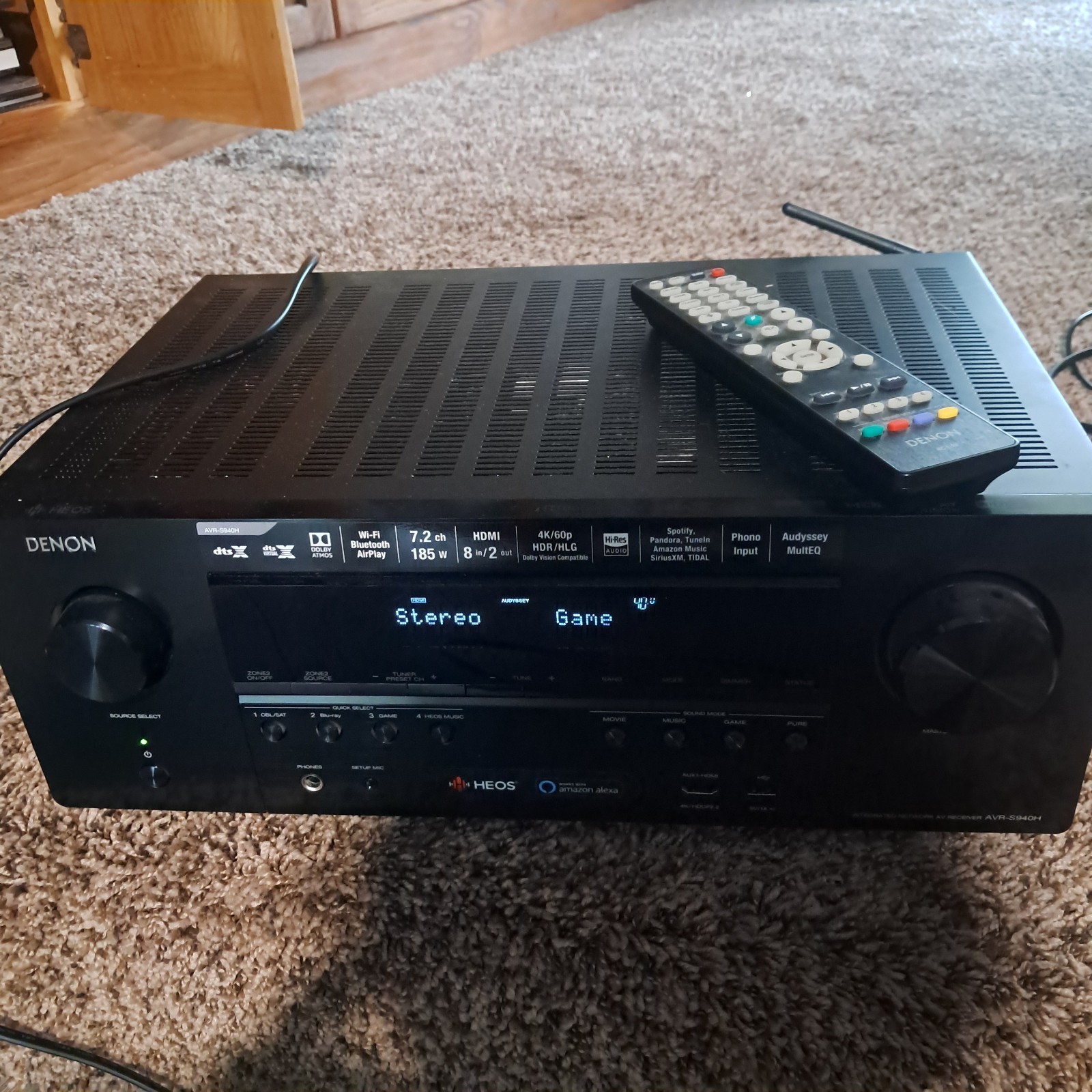 DENON AVR-S940H 7.2 Channel 4K AV Home Theater HEOS Bluetooth AirPlay Receiver