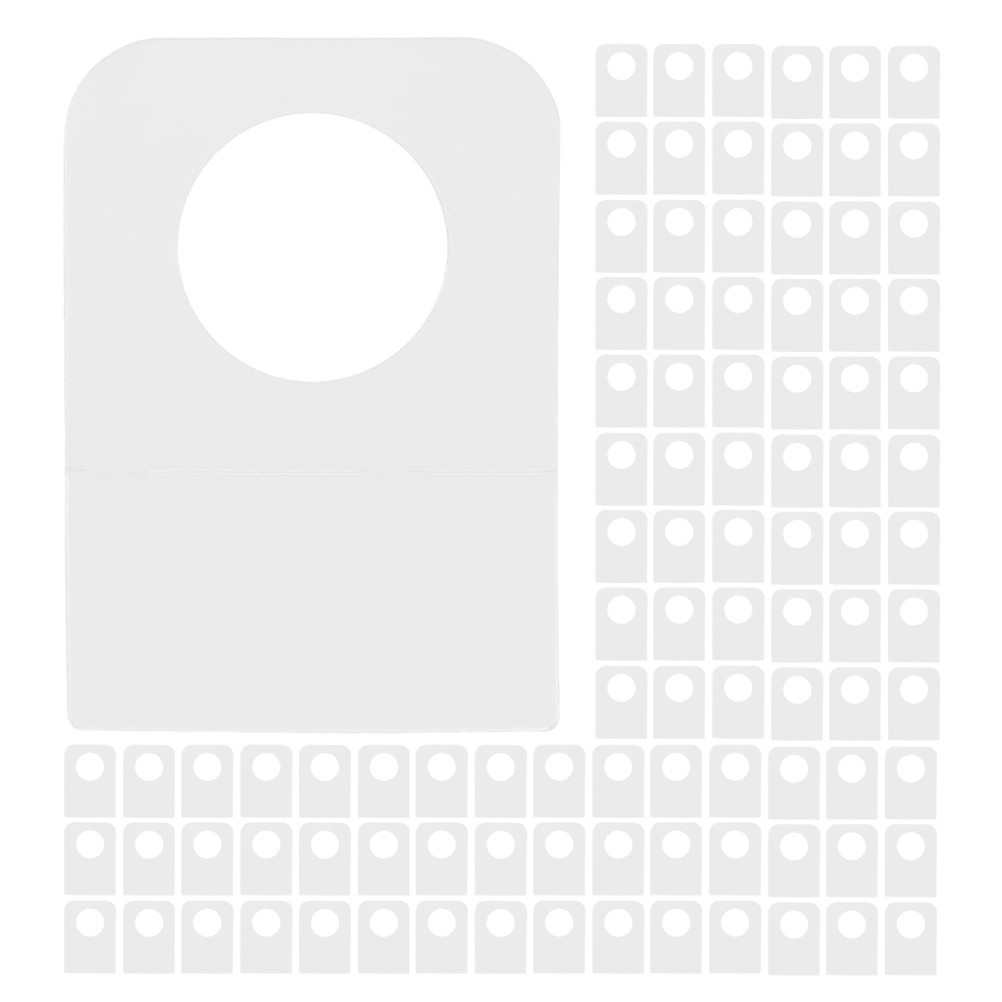 300Pcs Reusable Adhesive Hooks Tabs Clear Plastic Hang Tabs for Retail Display
