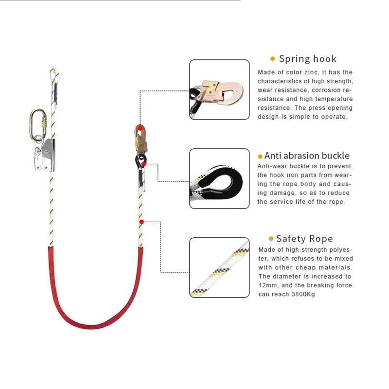 Positioning Lanyard 6 ft for Climbing Tree Care Arborist Work Fall Protection